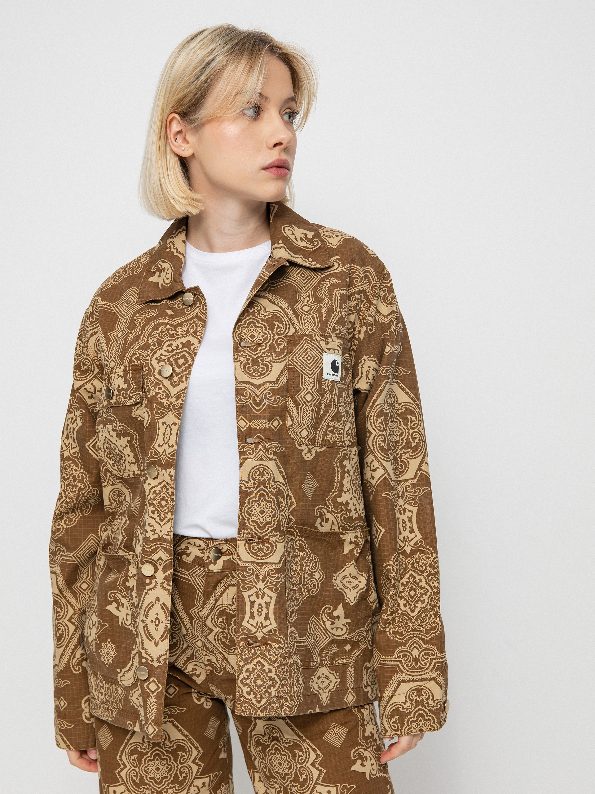 Kurtka Carhartt WIP Irving Coat Wmn (verse print/hamilton brown)