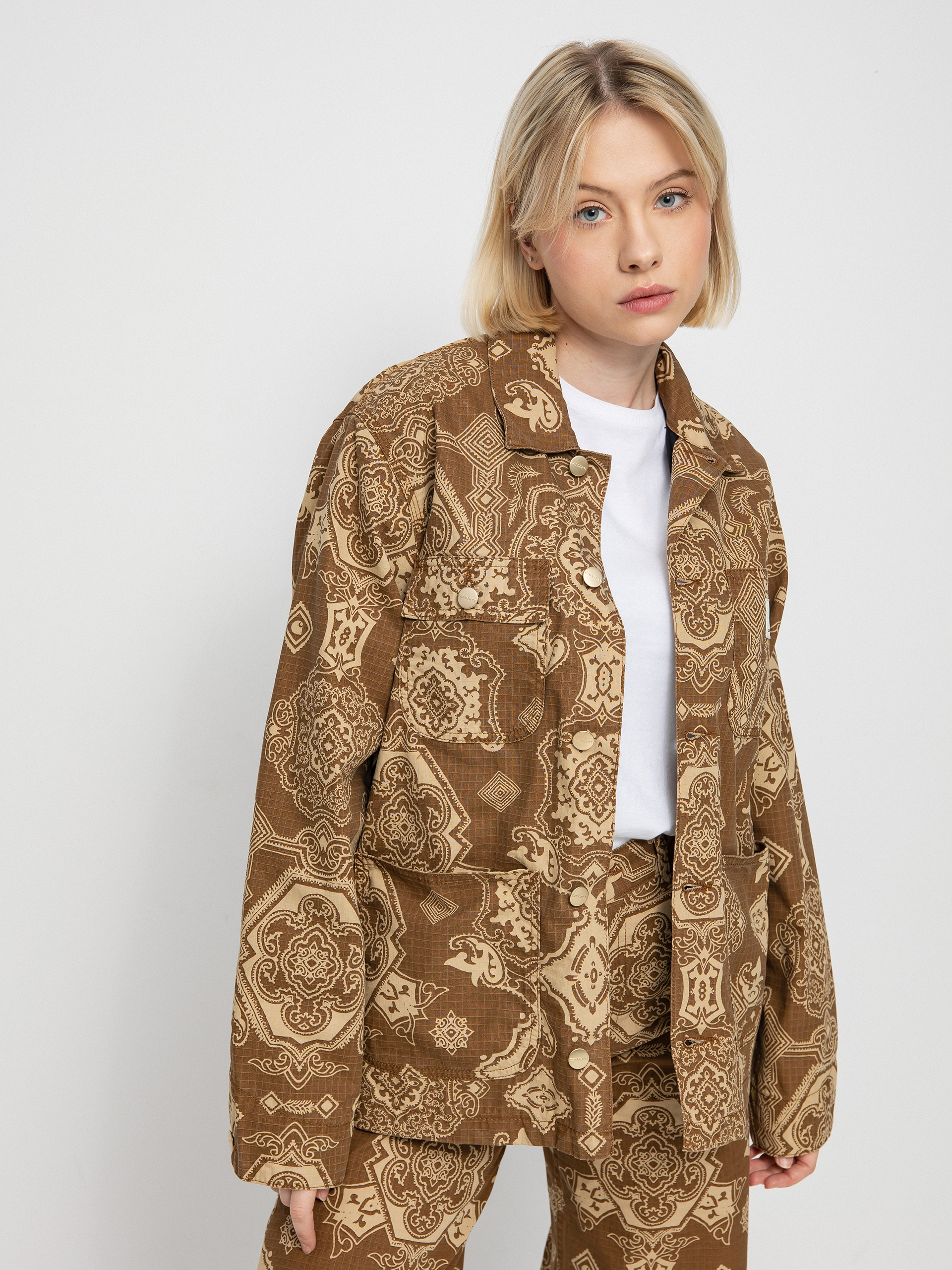 Kurtka Carhartt WIP Irving Coat Wmn (verse print/hamilton brown)
