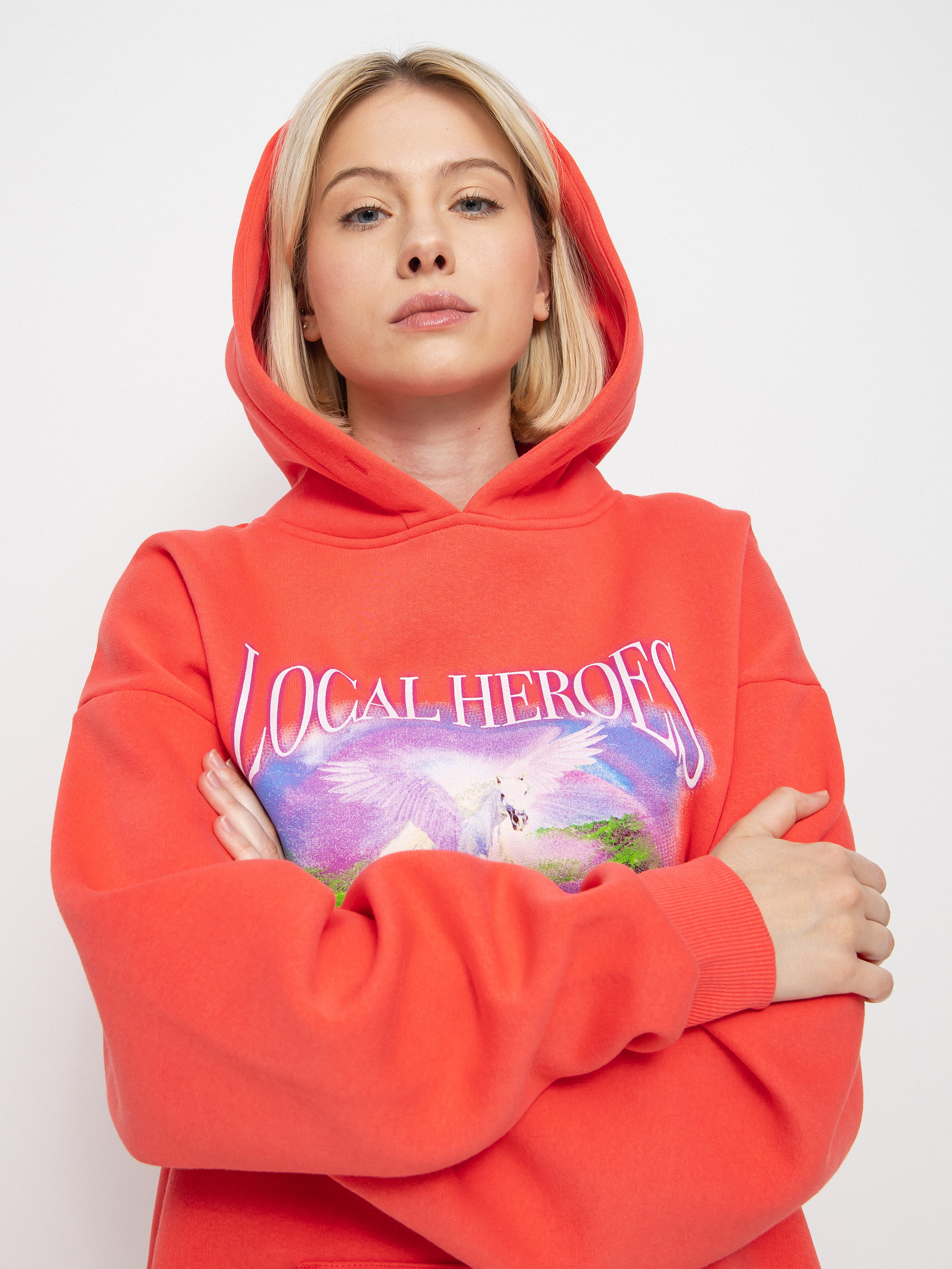 Bluza z kapturem Local Heroes Utopia HD Wmn (coral)