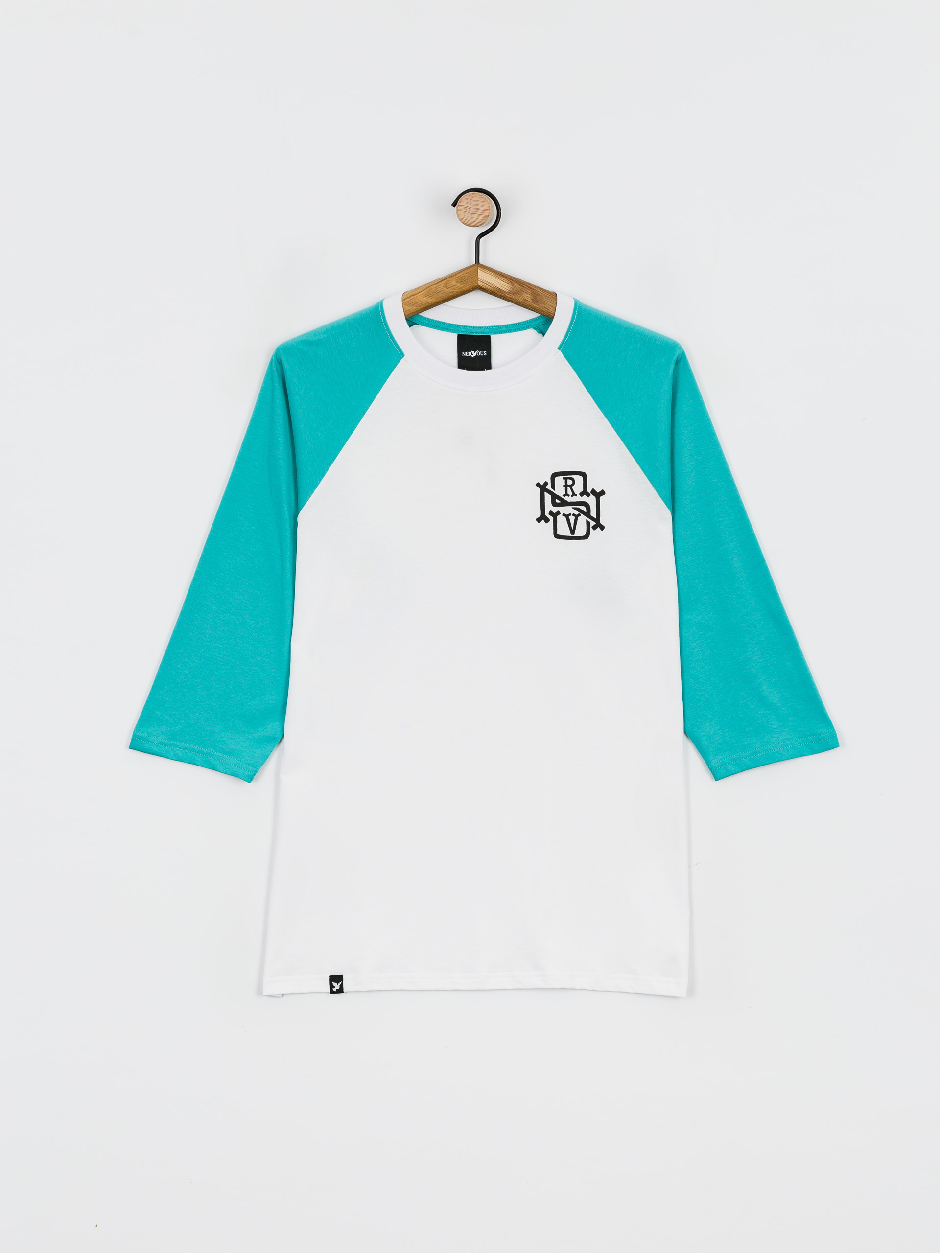 Longsleeve Nervous Initial 3/4 (white ocean)