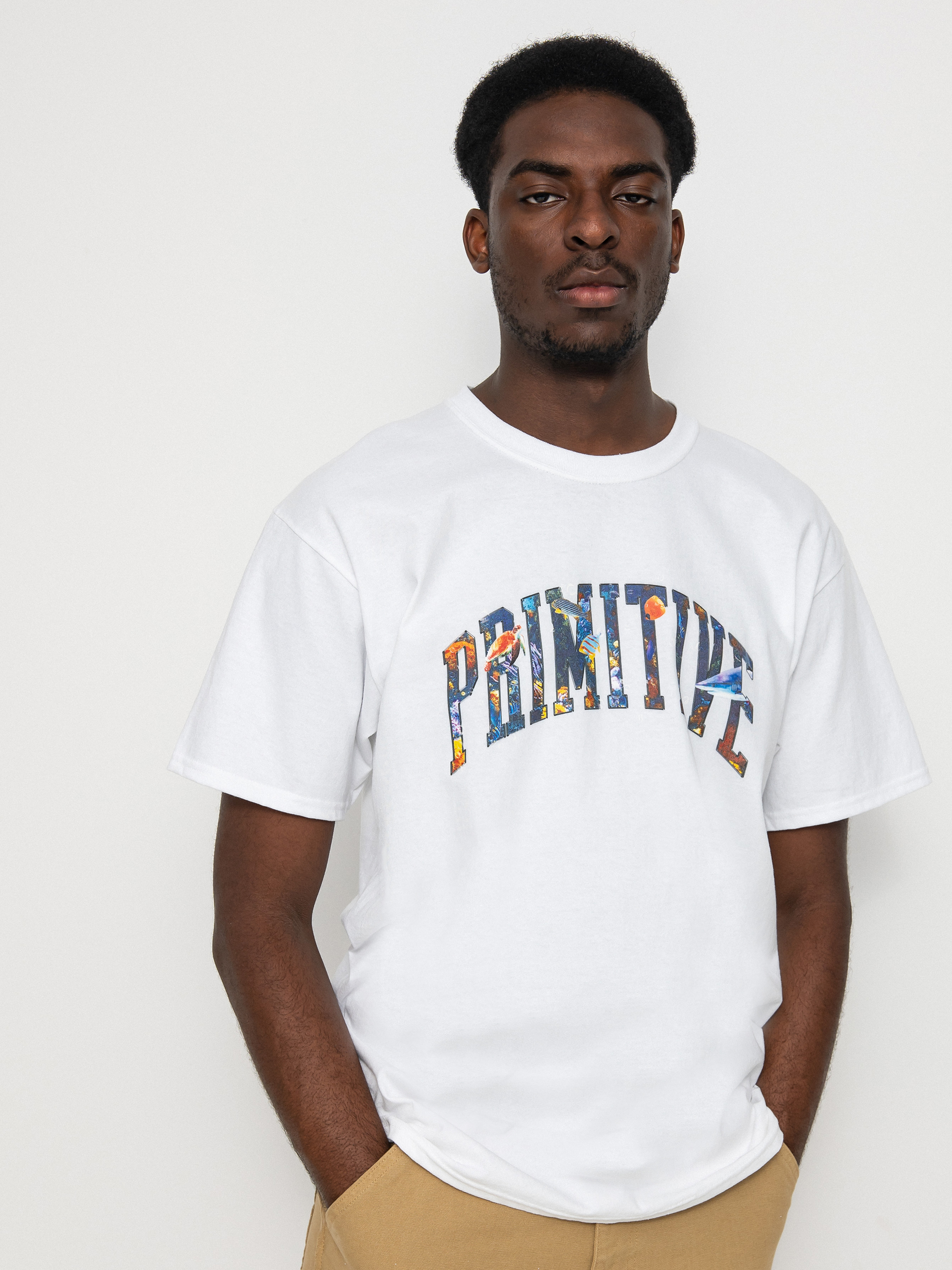 T-shirt Primitive Collegiate Aquatic (white)