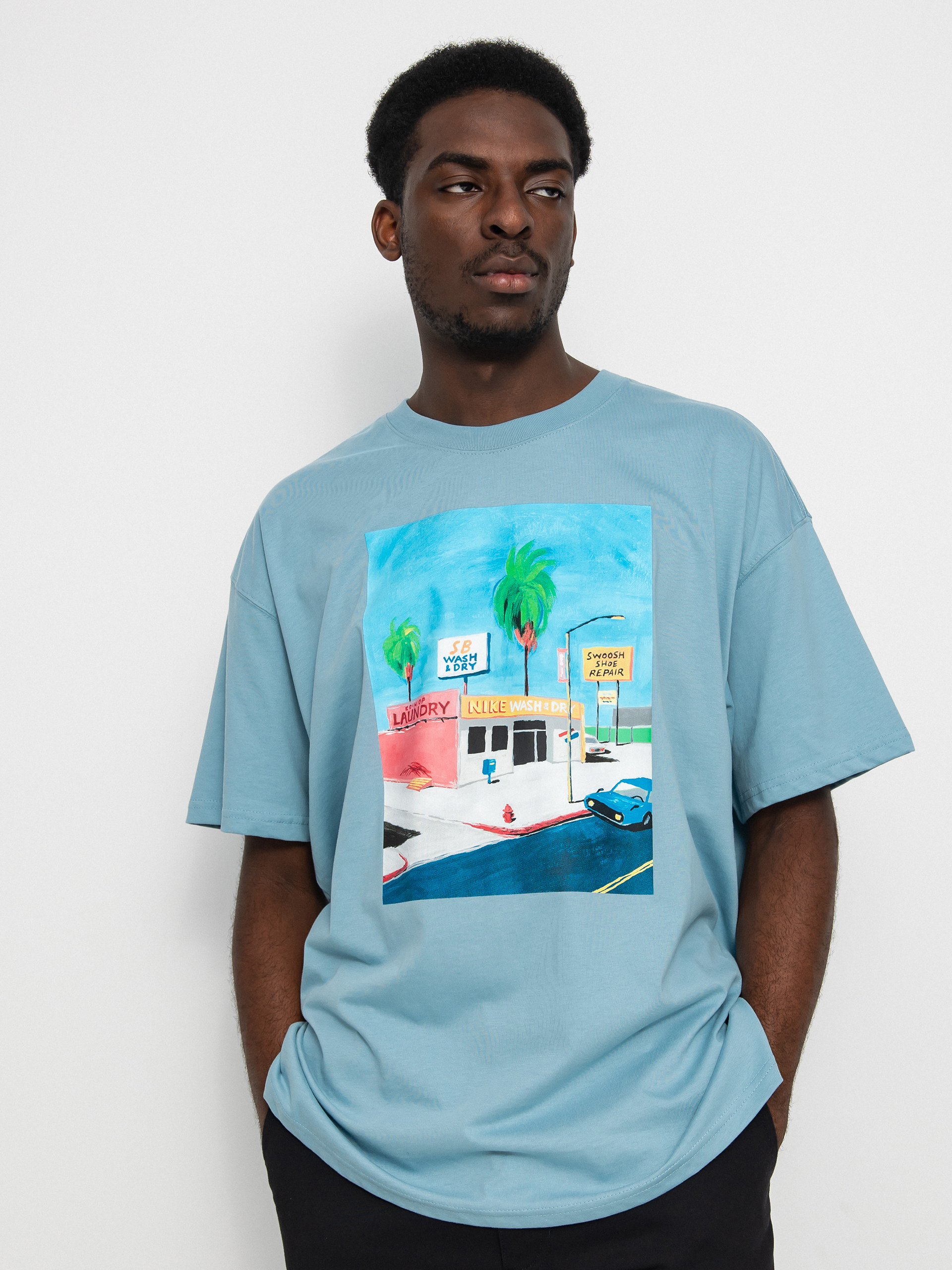 T-shirt Nike SB Laundry (worn blue)