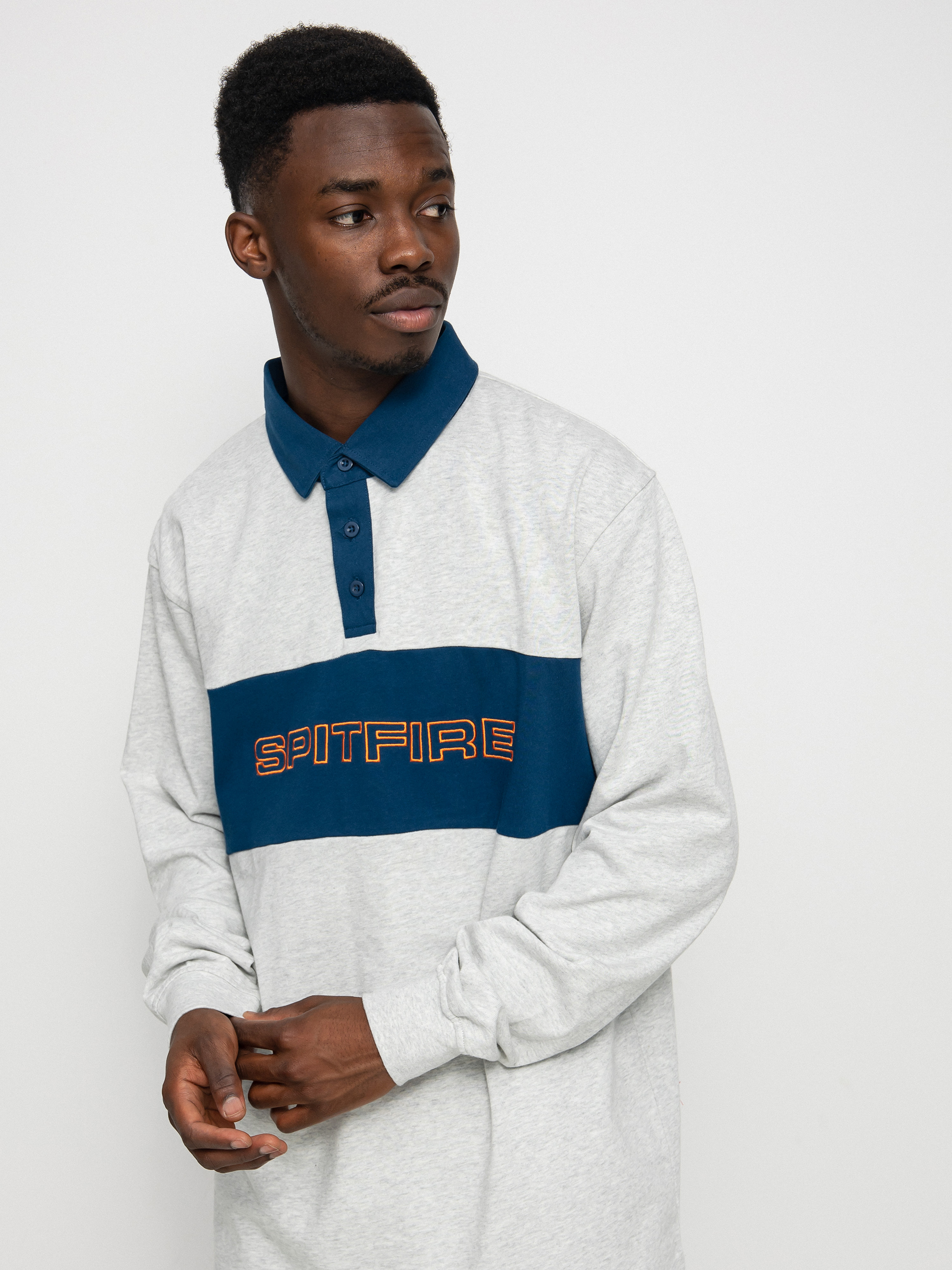 Longsleeve Spitfire Rugby Geary (heather/navy)