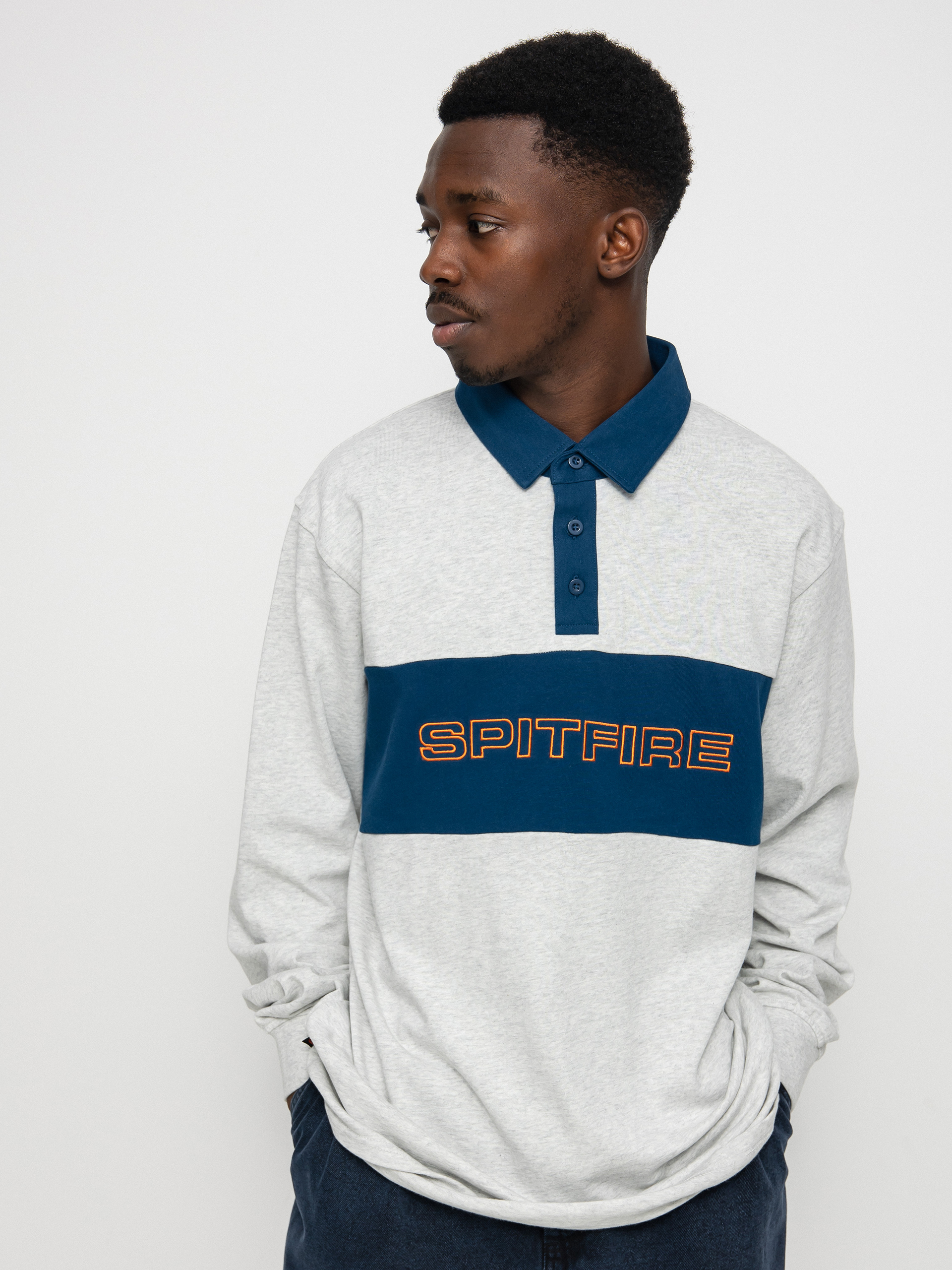 Longsleeve Spitfire Rugby Geary (heather/navy)