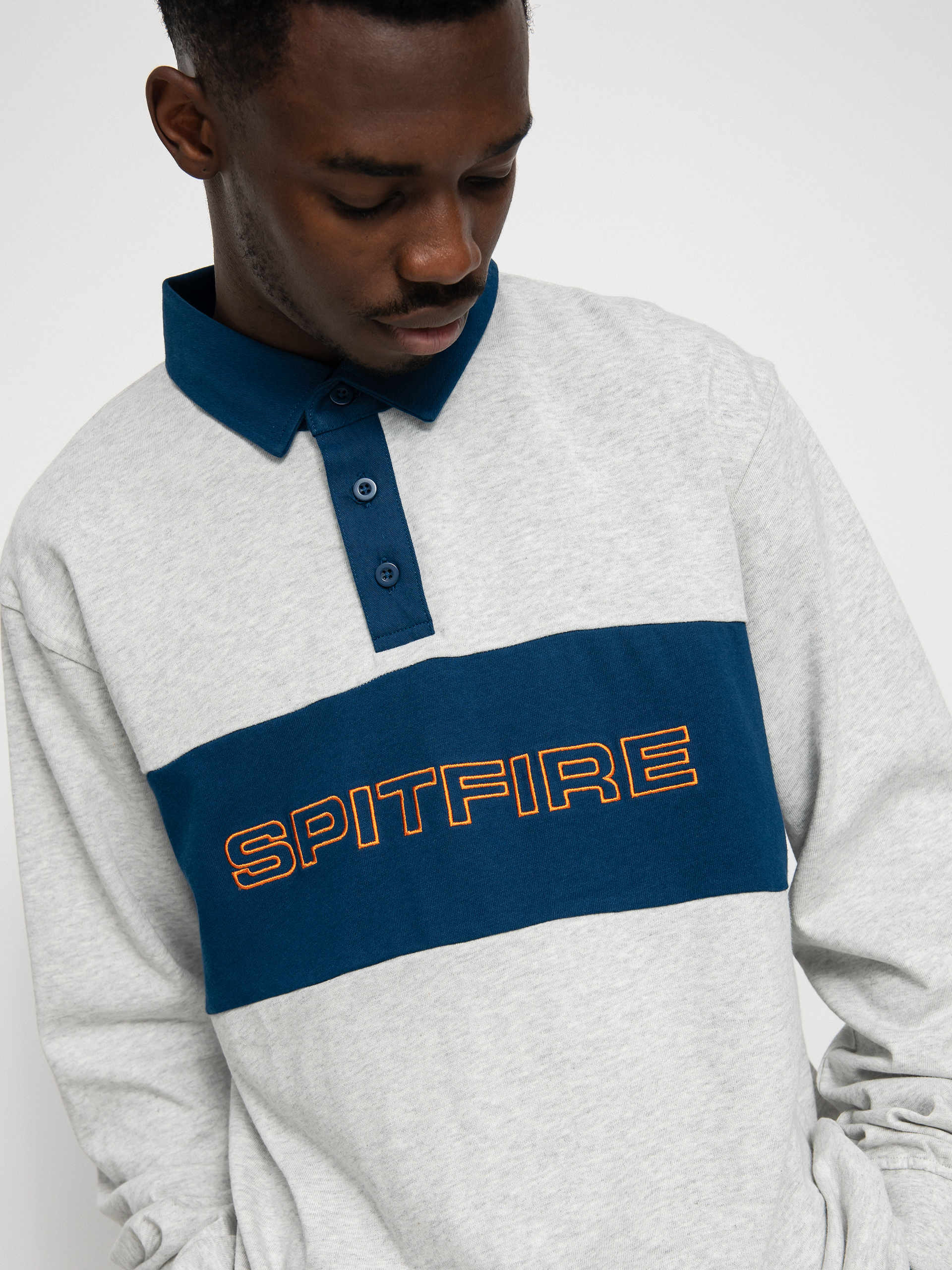Longsleeve Spitfire Rugby Geary (heather/navy)