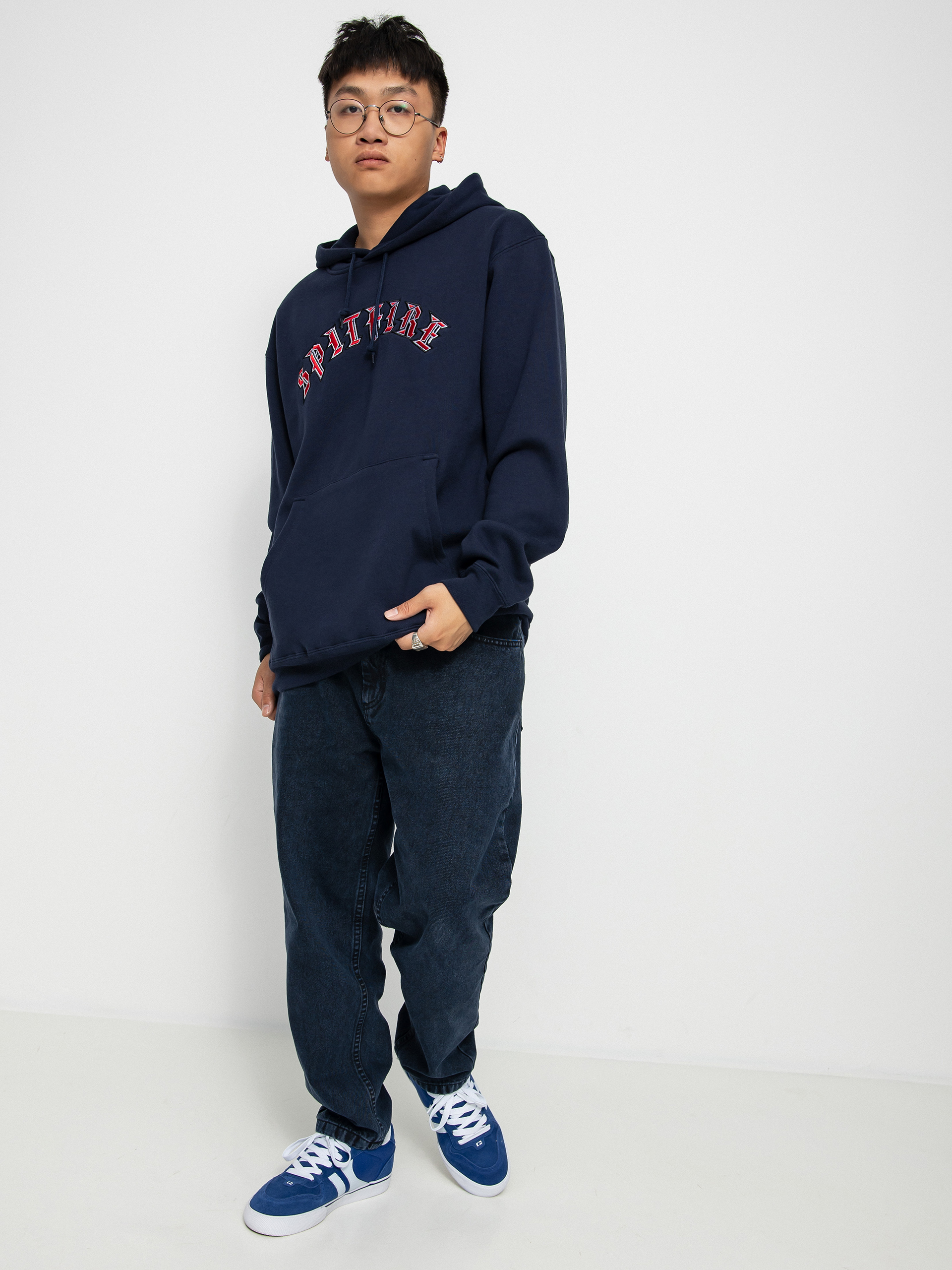 Bluza z kapturem Spitfire Old E HD (navy/red)