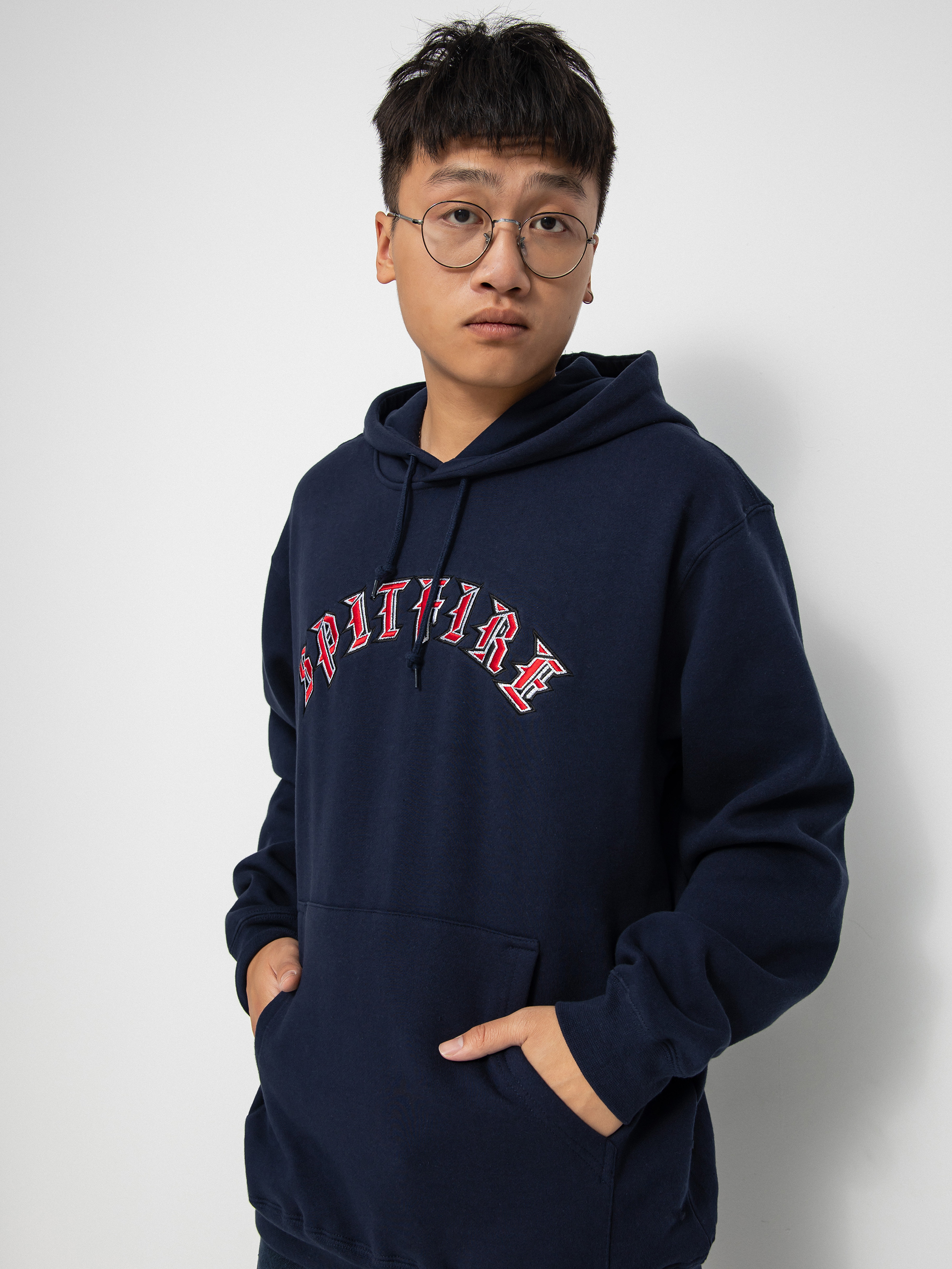Bluza z kapturem Spitfire Old E HD (navy/red)