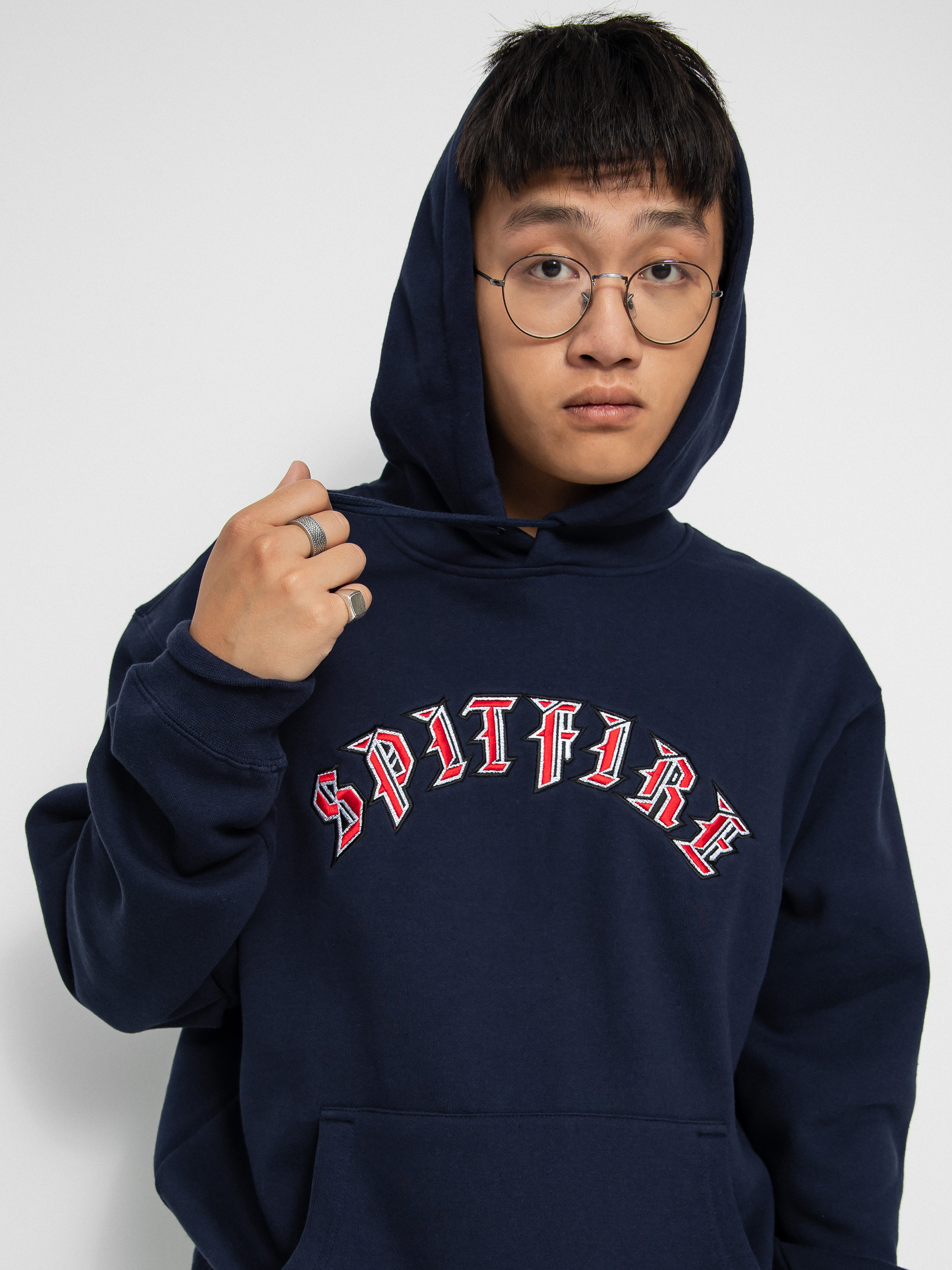 Bluza z kapturem Spitfire Old E HD (navy/red)