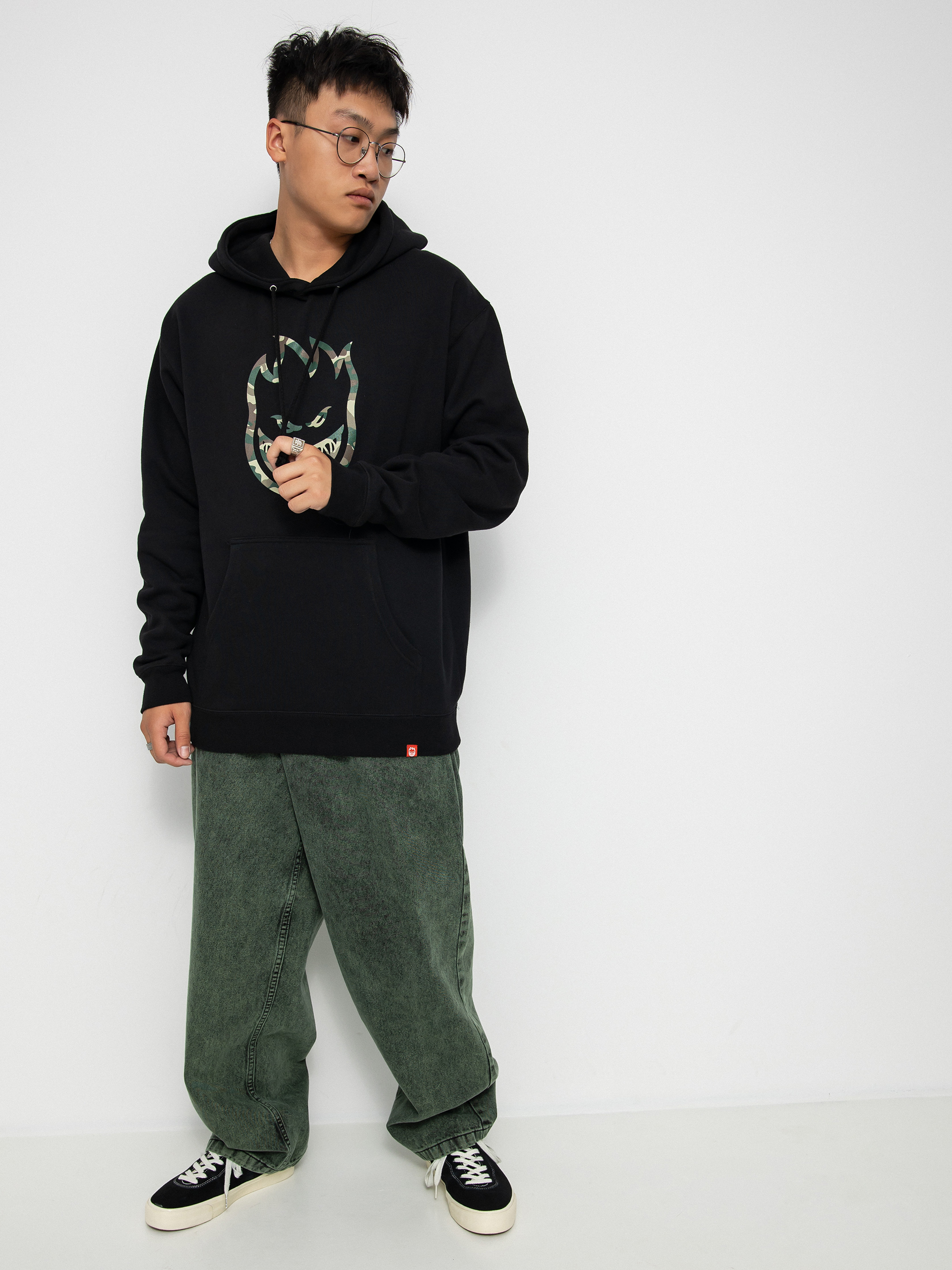 Bluza z kapturem Spitfire Bghd Otln Fl HD (black/camo)