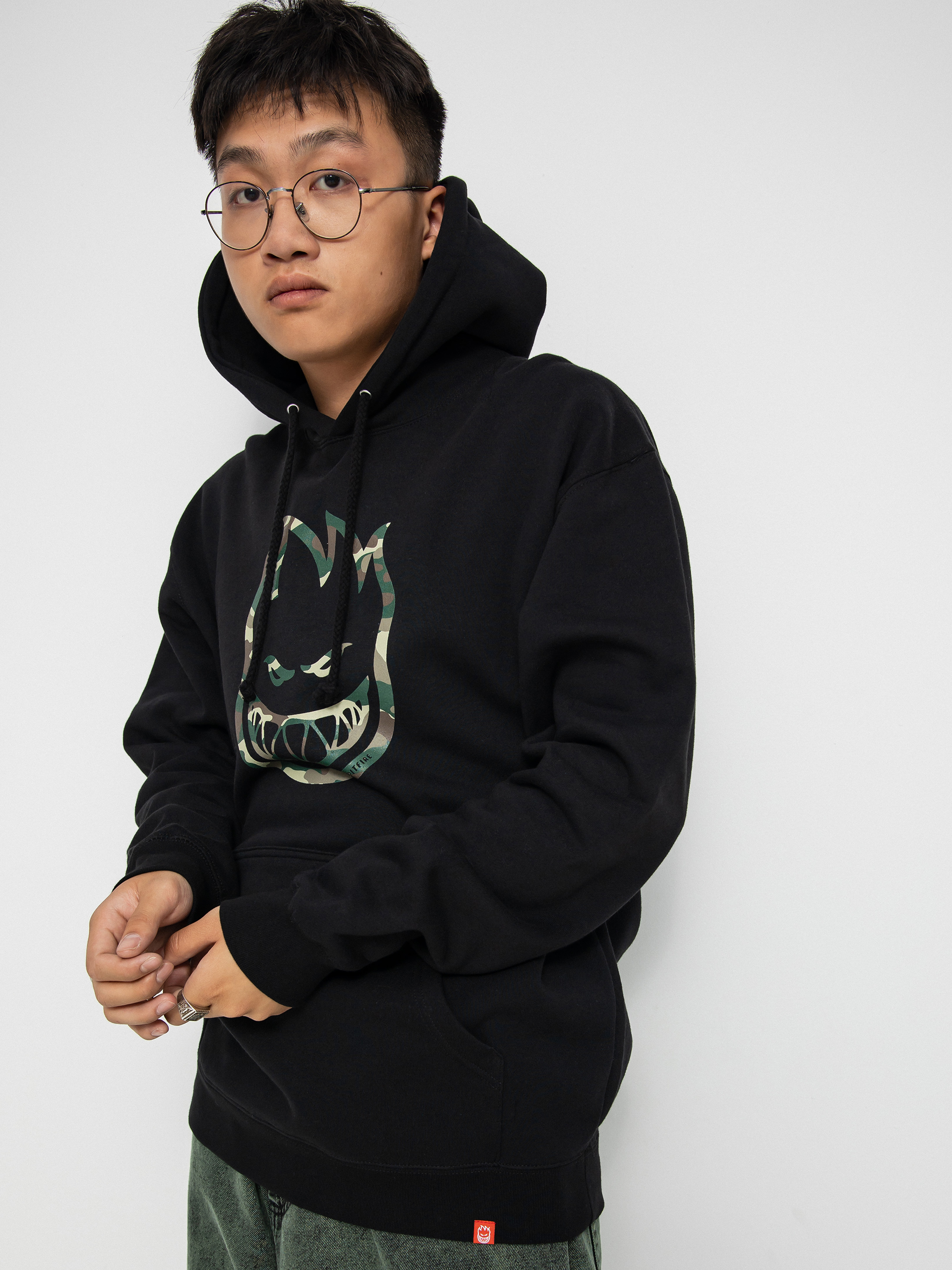 Bluza z kapturem Spitfire Bghd Otln Fl HD (black/camo)