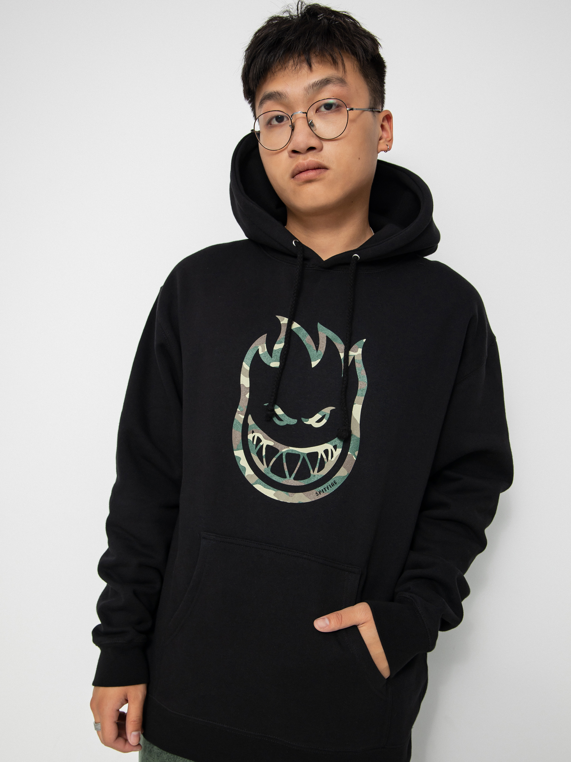 Bluza z kapturem Spitfire Bghd Otln Fl HD (black/camo)