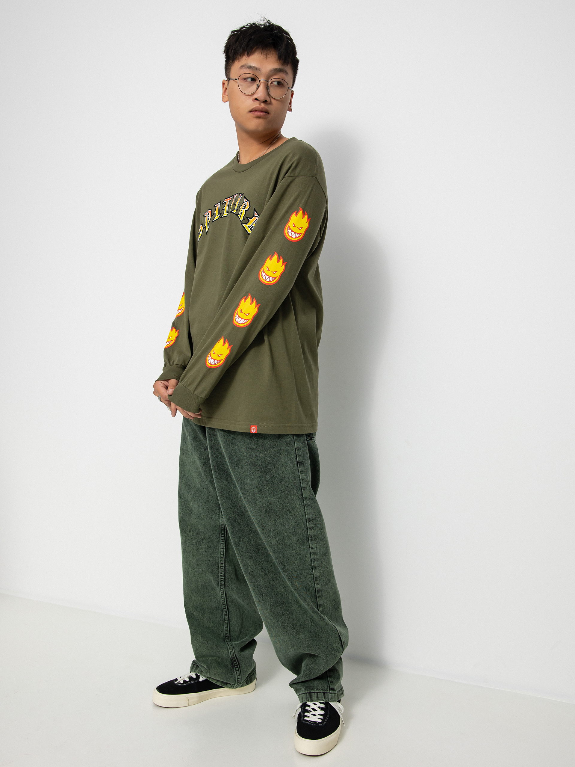 Longsleeve Spitfire Old Bghd Fl (silver/green)