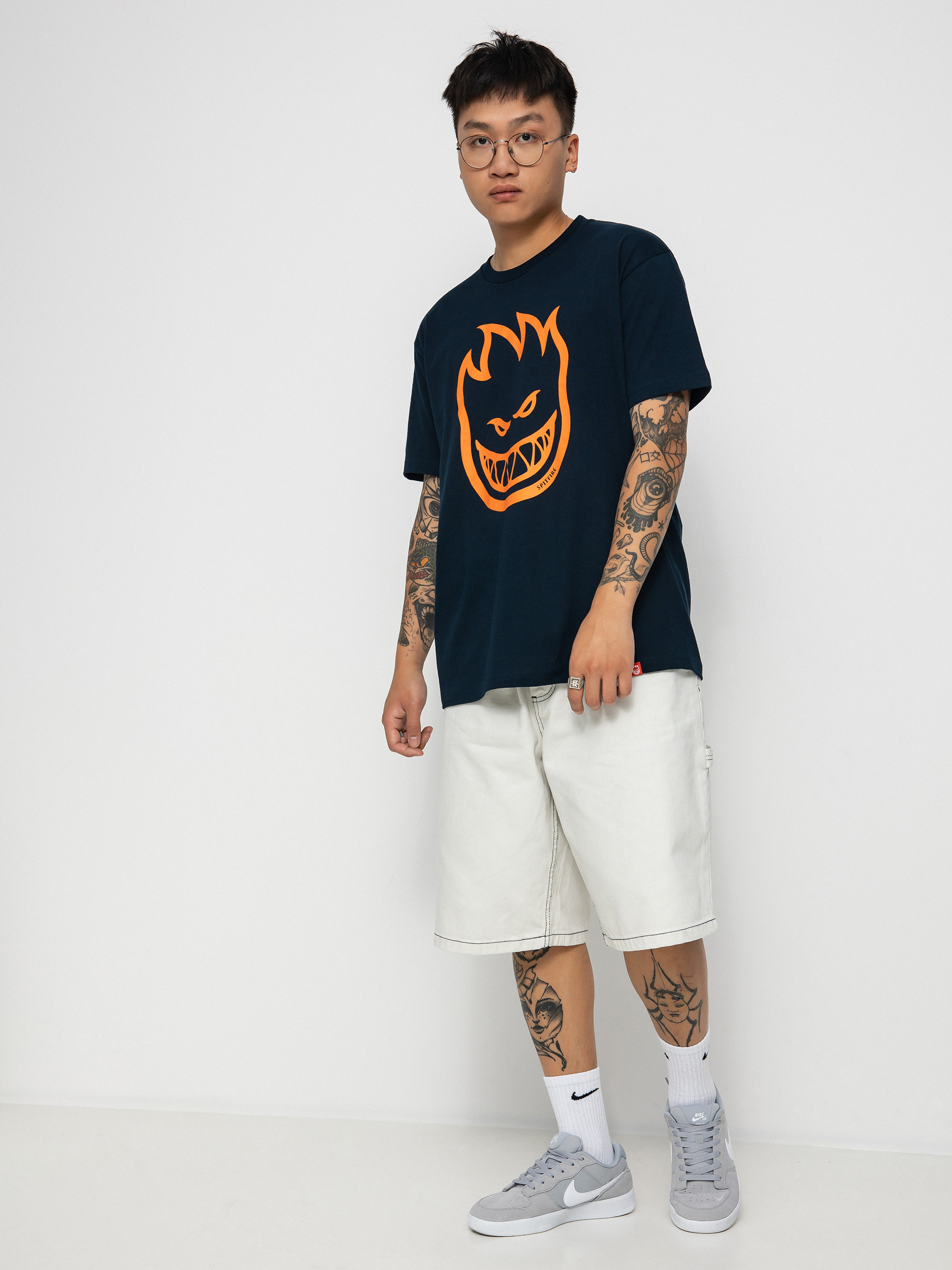 T-shirt Spitfire Bighead (navy/orange)