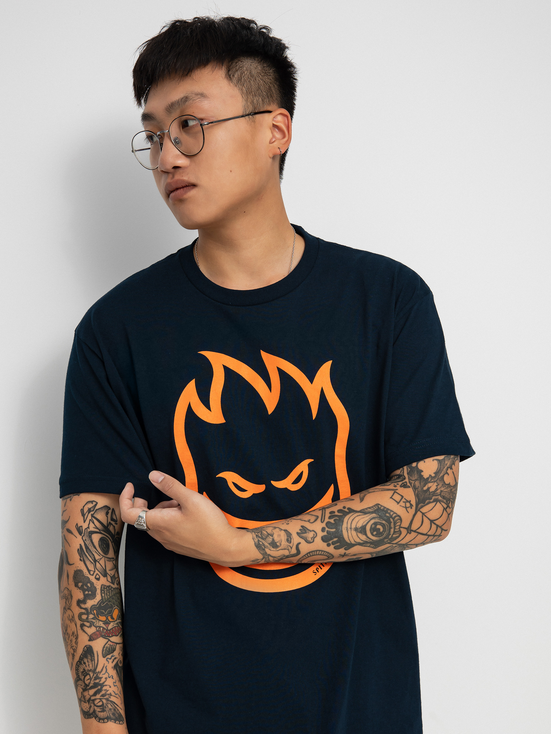 T-shirt Spitfire Bighead (navy/orange)