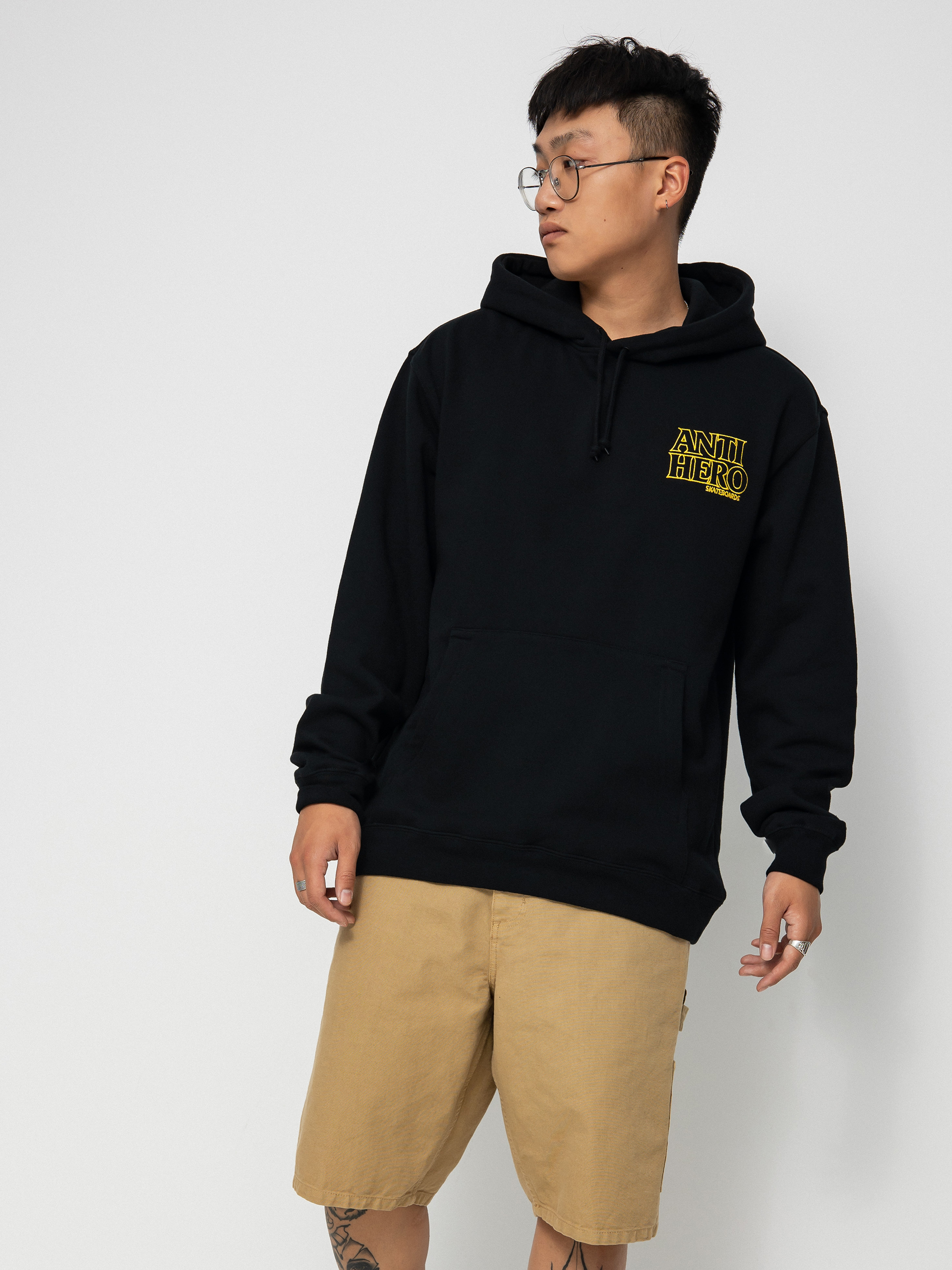 Bluza z kapturem Antihero Lil Blkhro Emb HD (black/yellow)