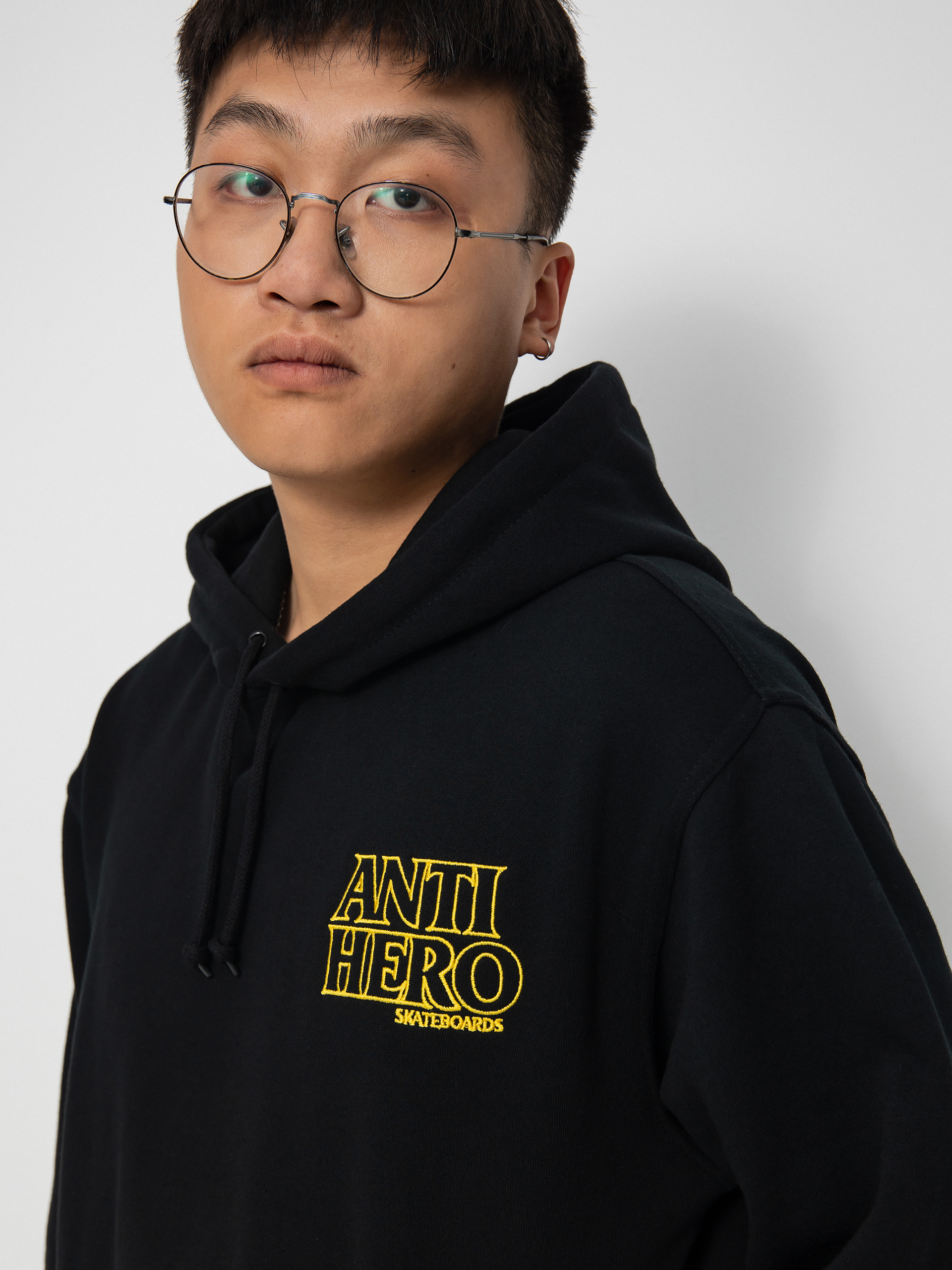 Bluza z kapturem Antihero Lil Blkhro Emb HD (black/yellow)