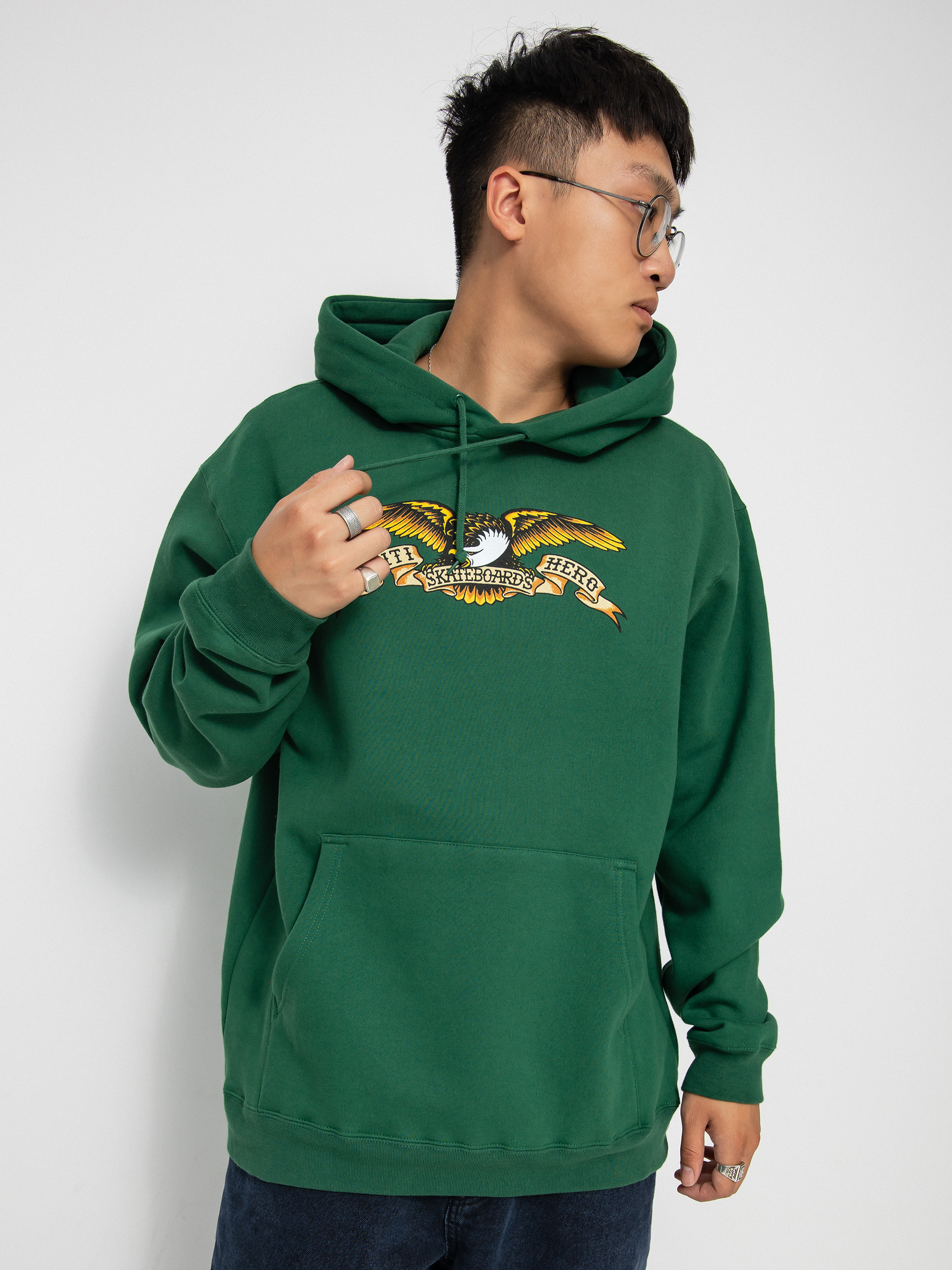 Bluza z kapturem Antihero Eagle HD (dark green/brown)
