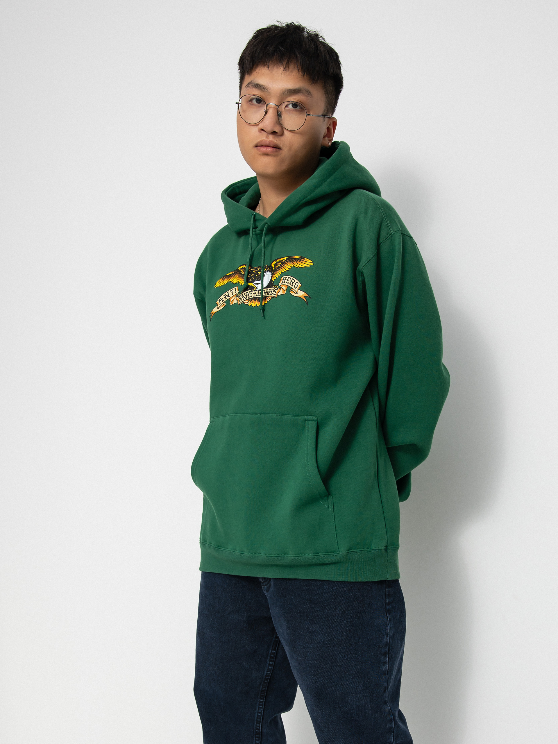 Bluza z kapturem Antihero Eagle HD (dark green/brown)
