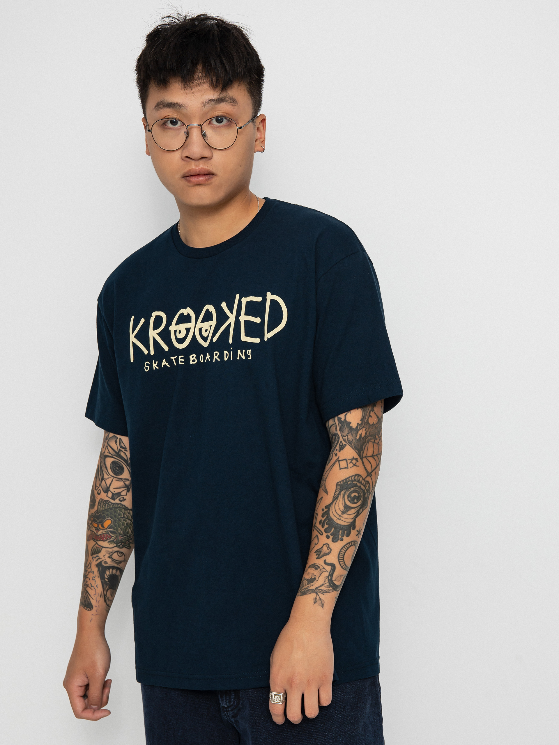 T-shirt Krooked Krkd Eyes (navy/dis)