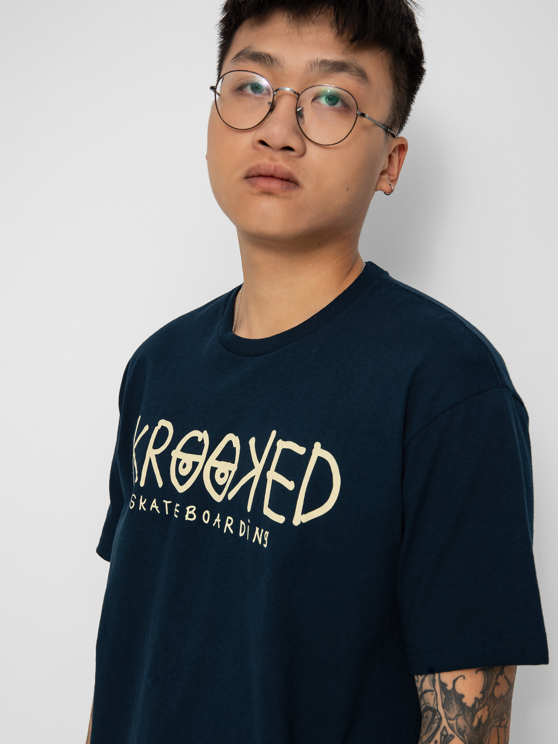 T-shirt Krooked Krkd Eyes (navy/dis)