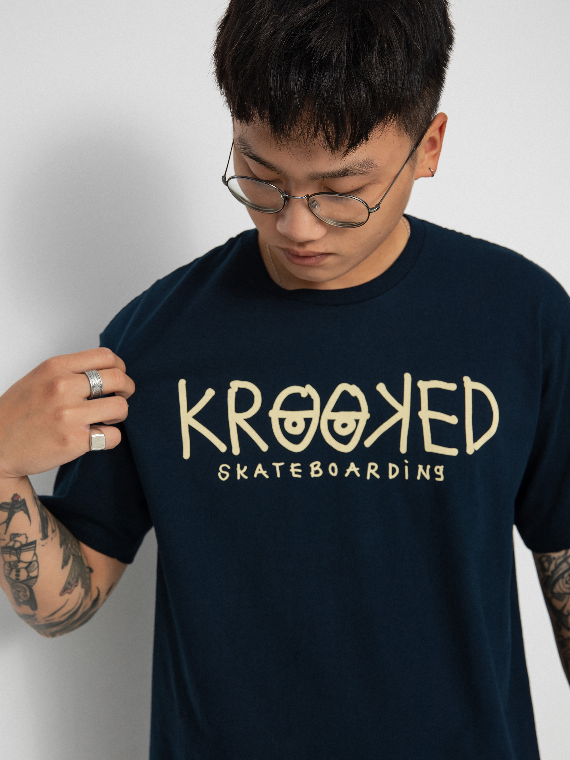 T-shirt Krooked Krkd Eyes (navy/dis)