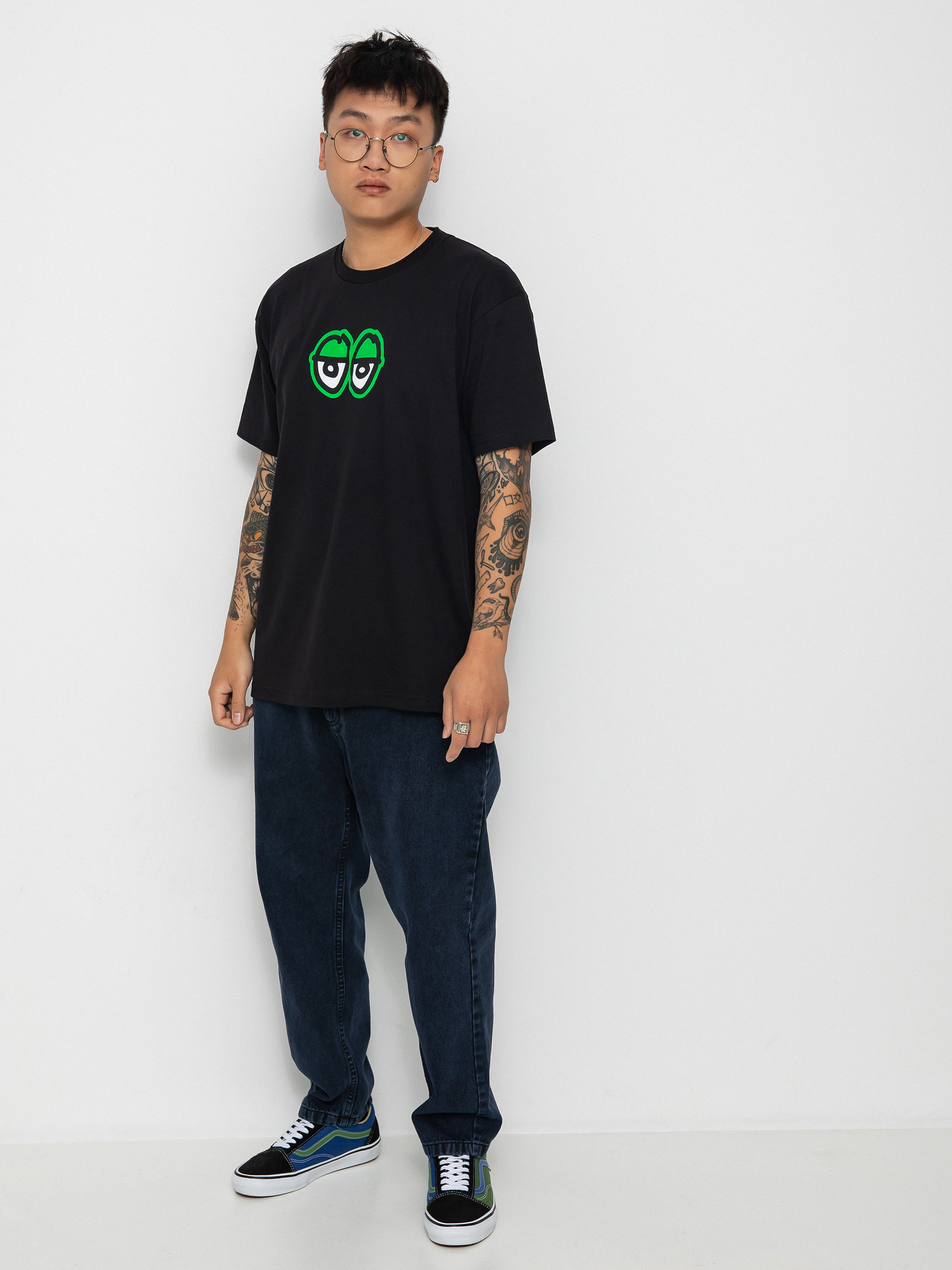 T-shirt Krooked Eyes Lg (black/green)