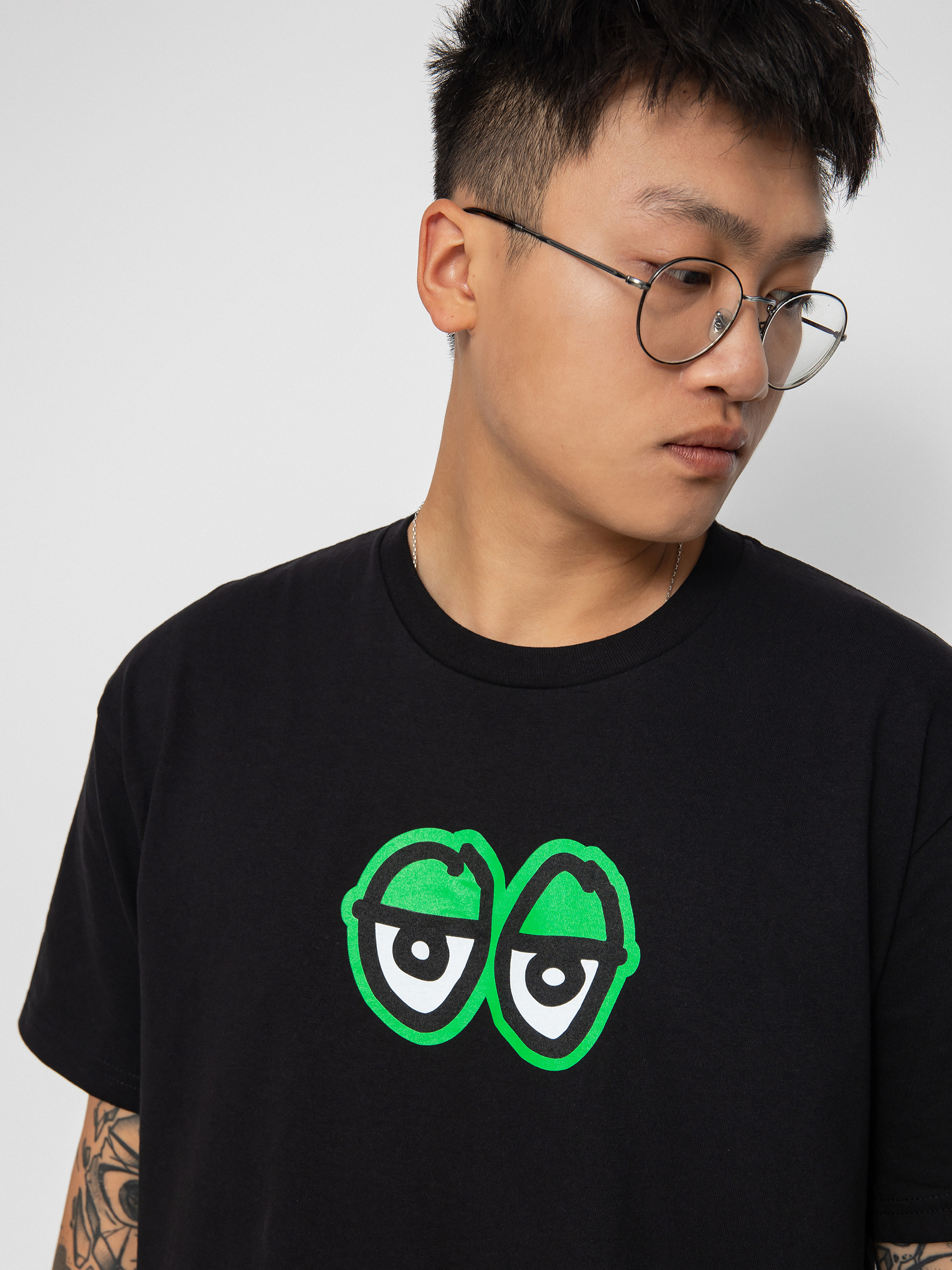 T-shirt Krooked Eyes Lg (black/green)