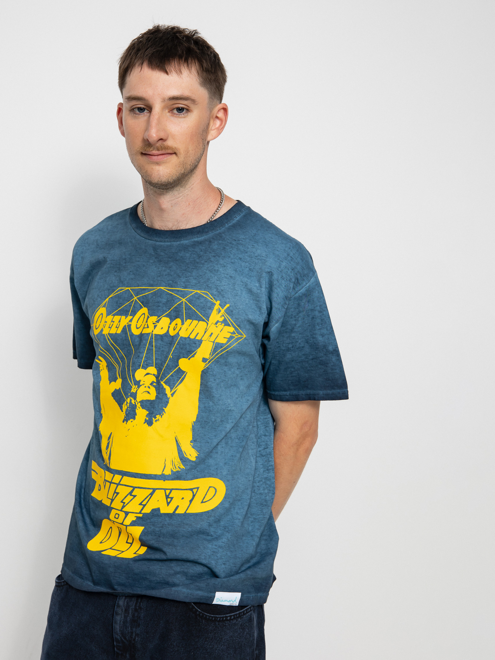 T-shirt Diamond Supply Co. Dark Idol Oil Wash (nvy)