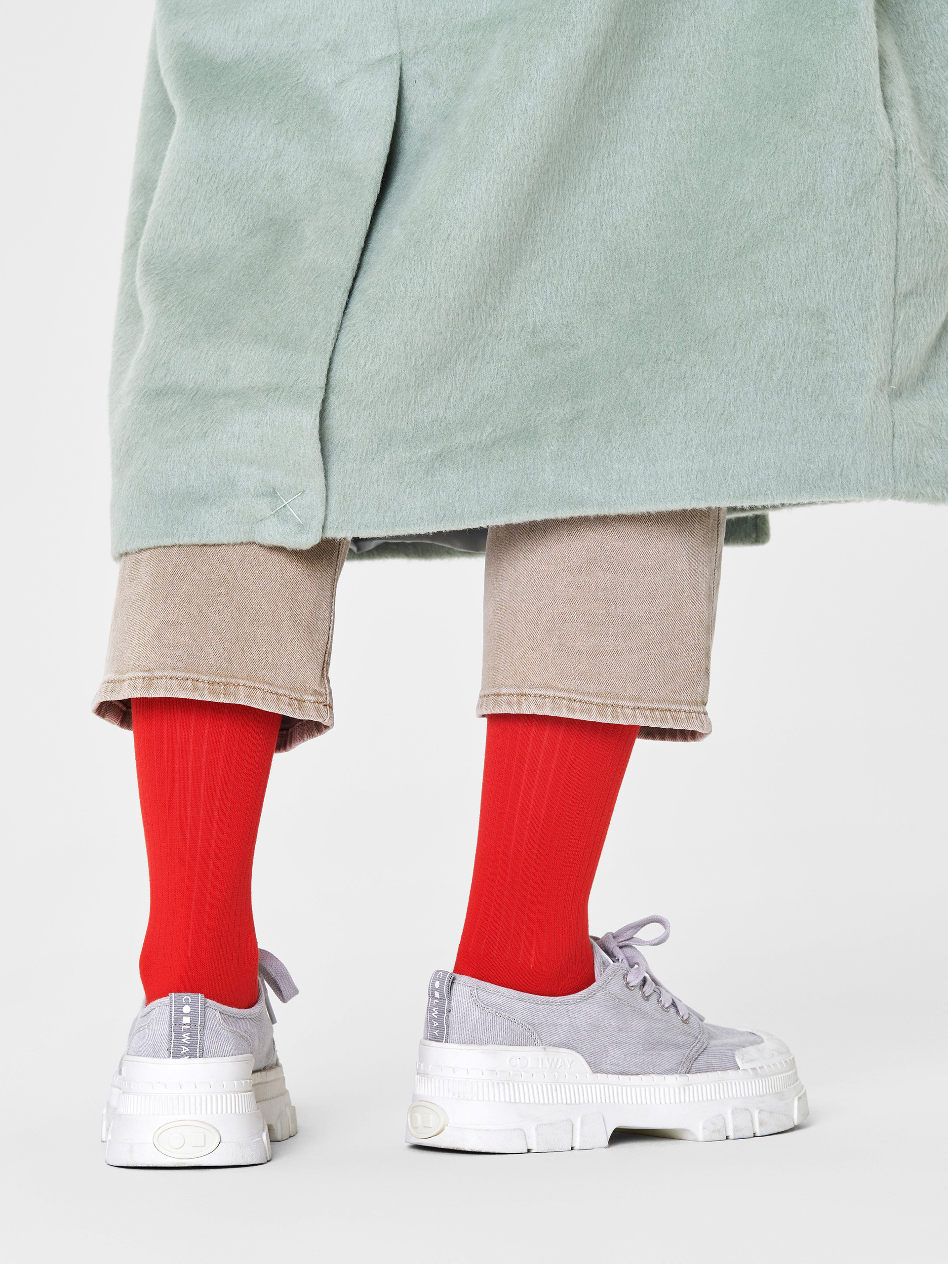 Skarpetki Happy Socks Solid Rib (red)