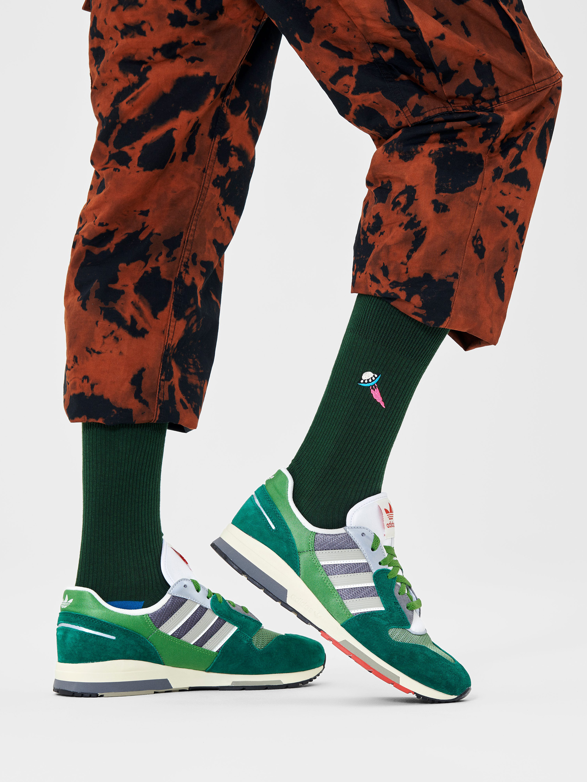 Skarpetki Happy Socks Ribbed Embroidery Ufo (brown)