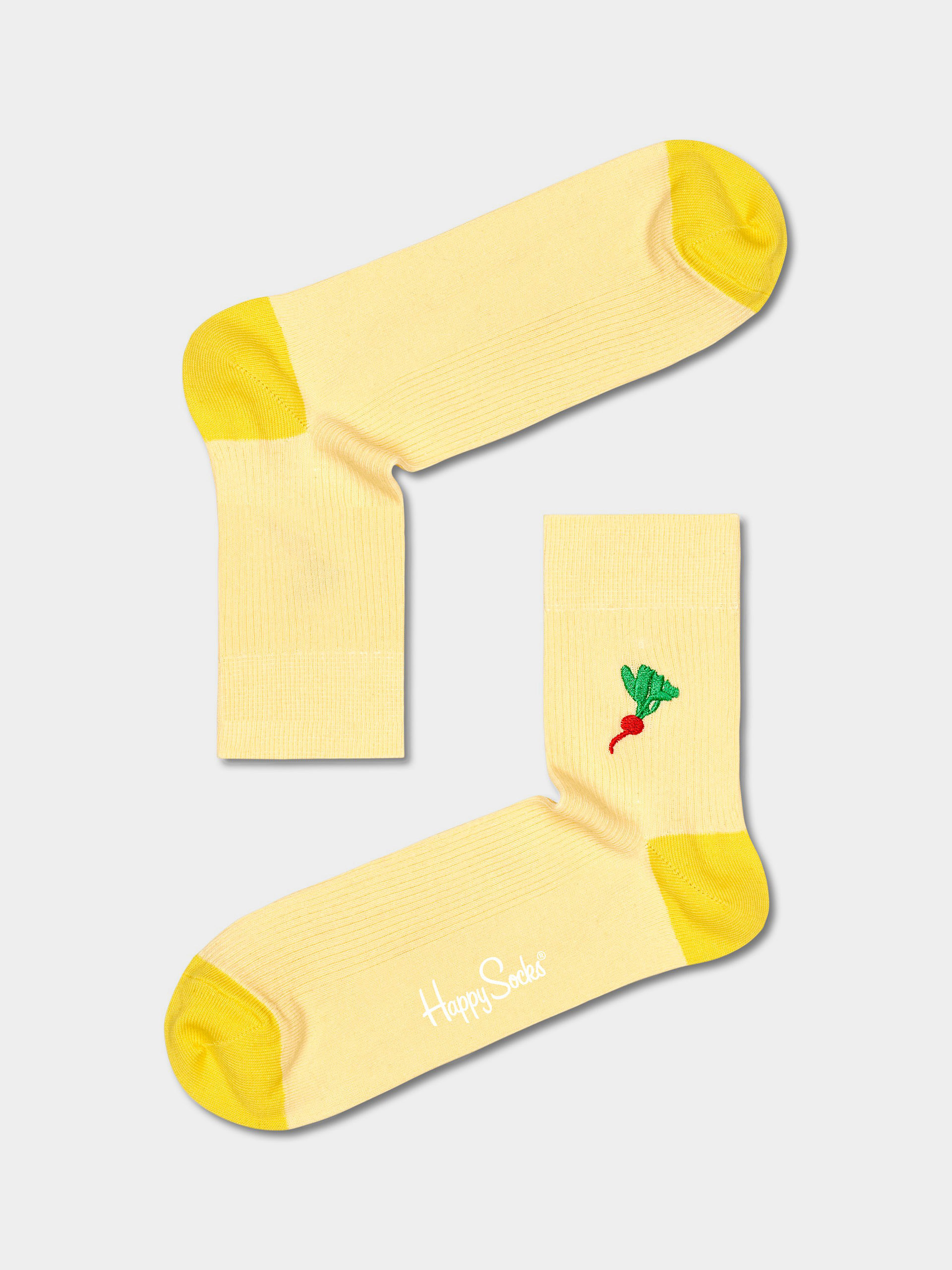 Skarpetki Happy Socks Ribbed Embroidery Veggi 1/2 Crew (yellow)