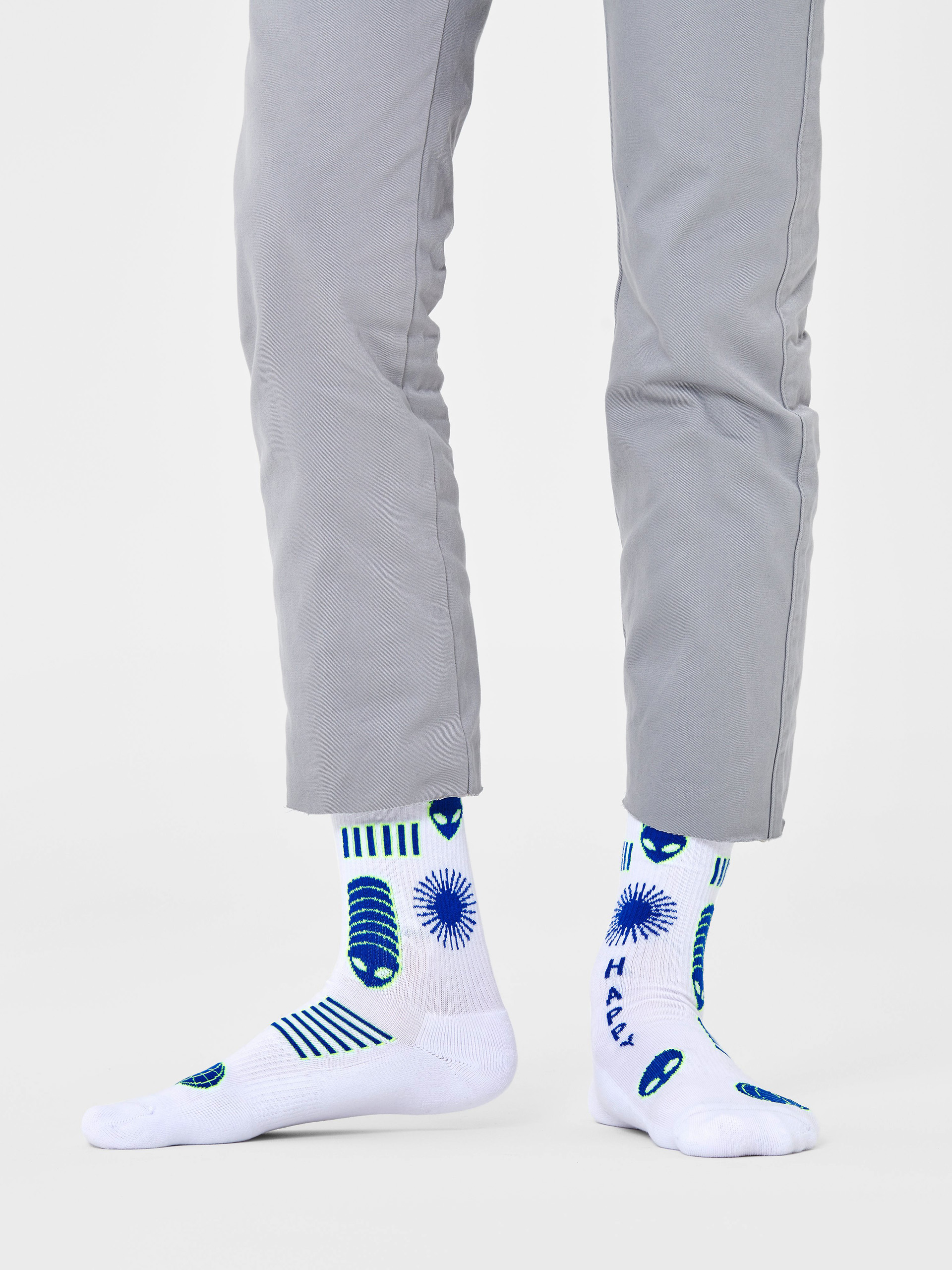 Skarpetki Happy Socks Space Creatures Crew (white)