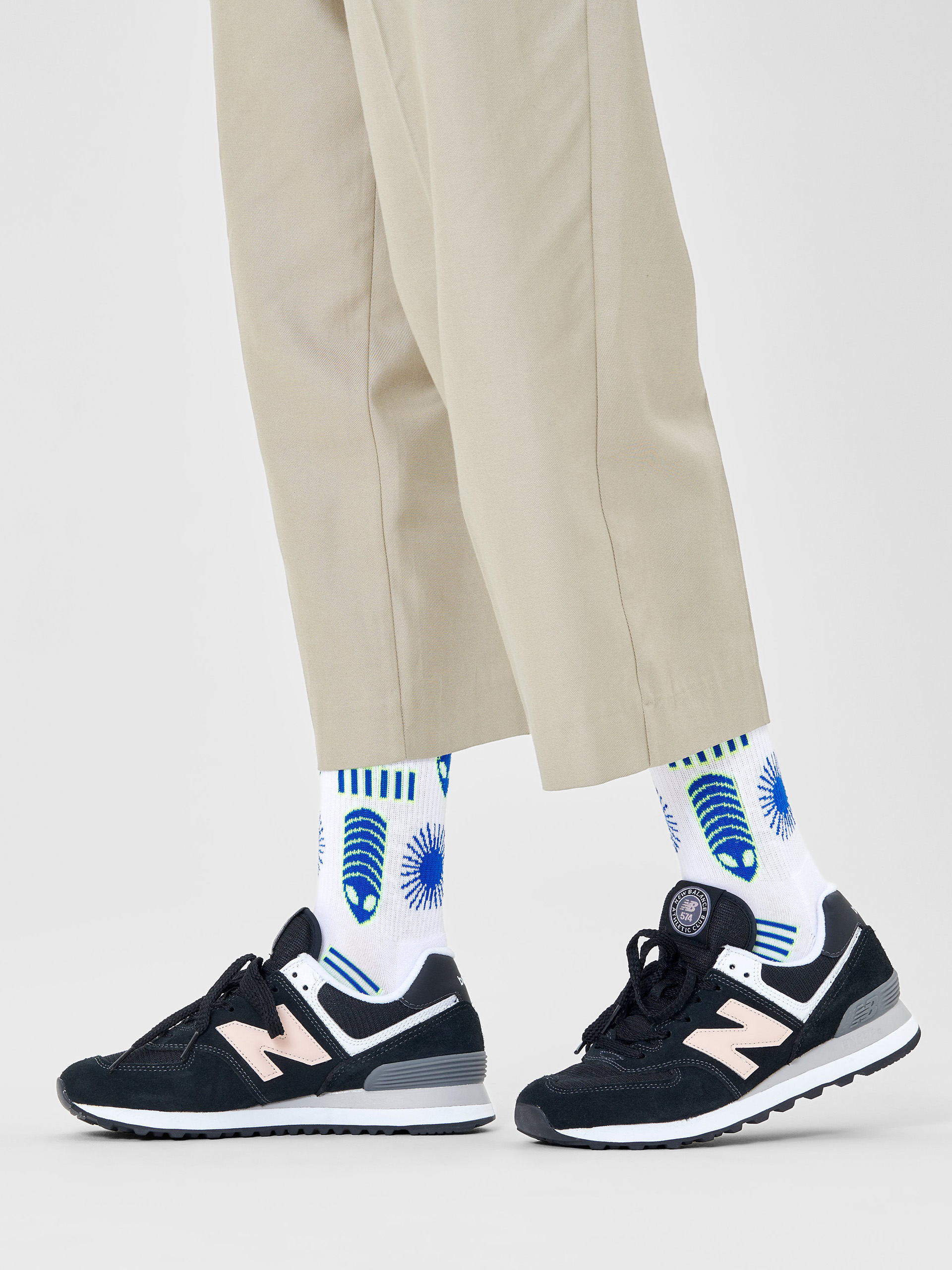 Skarpetki Happy Socks Space Creatures Crew (white)