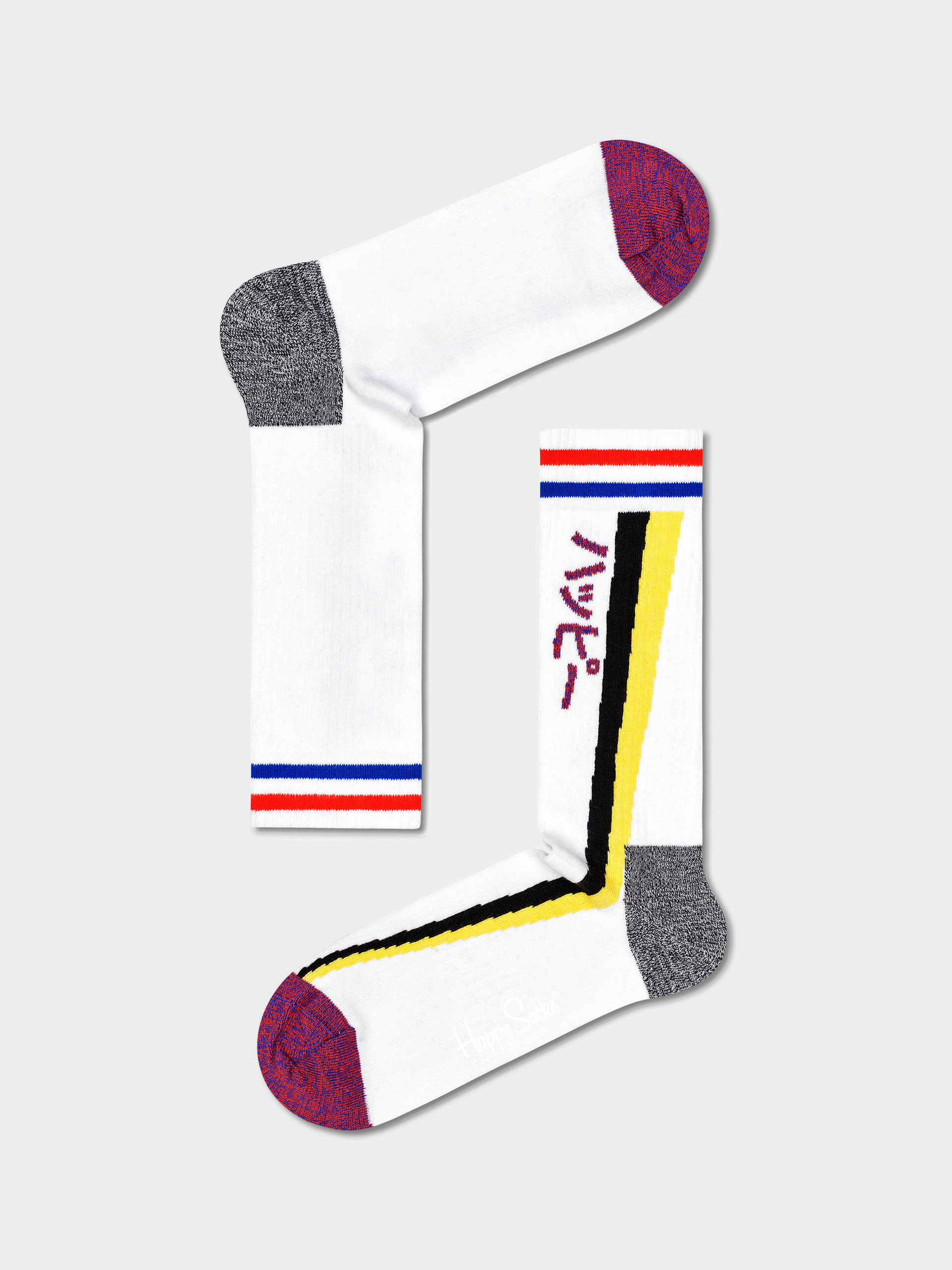 Skarpetki Happy Socks Shooting Stripe Thin Crew (white)