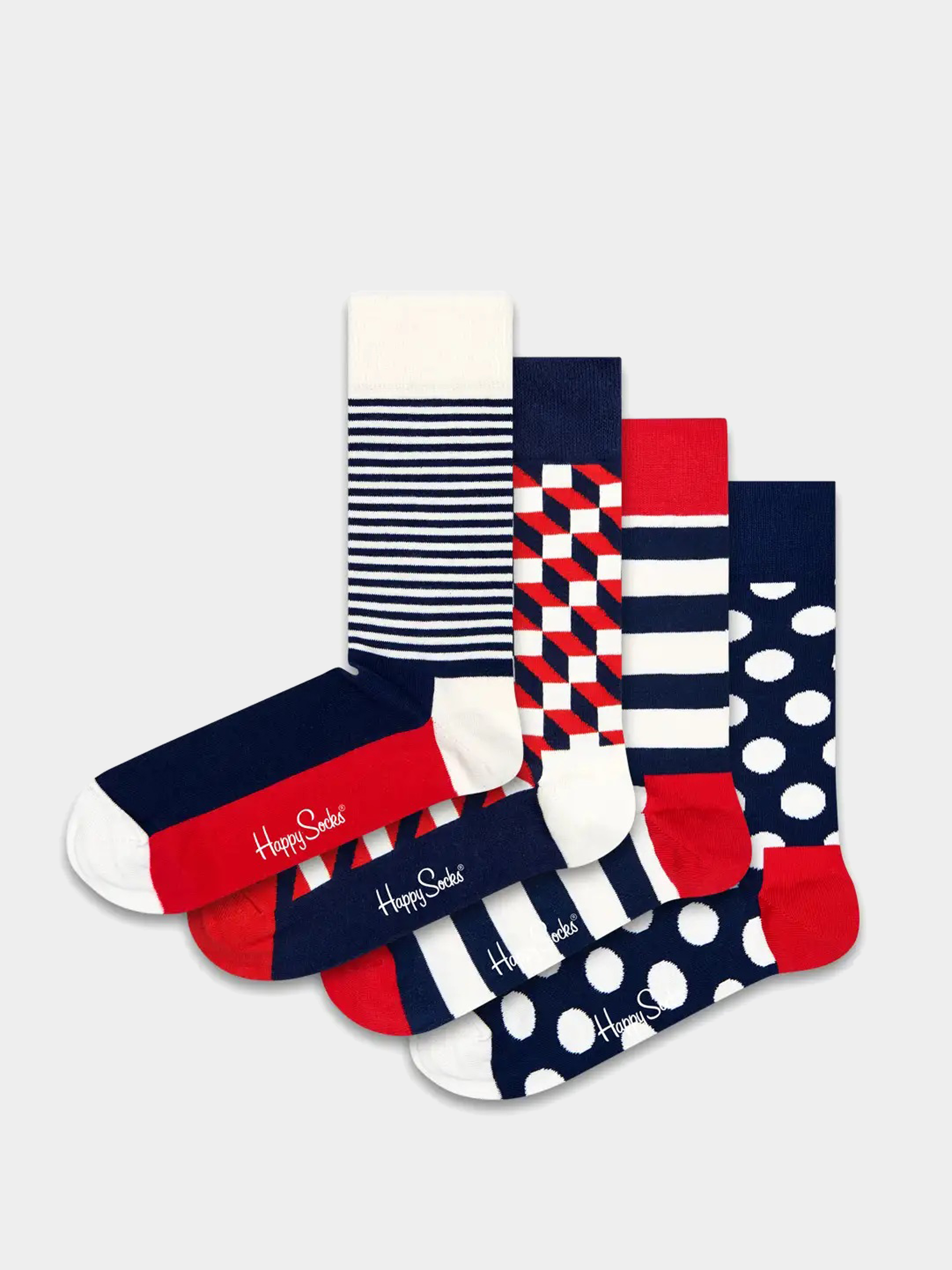 Skarpetki Happy Socks 4 Pack Classic Gift Set (navy/white)