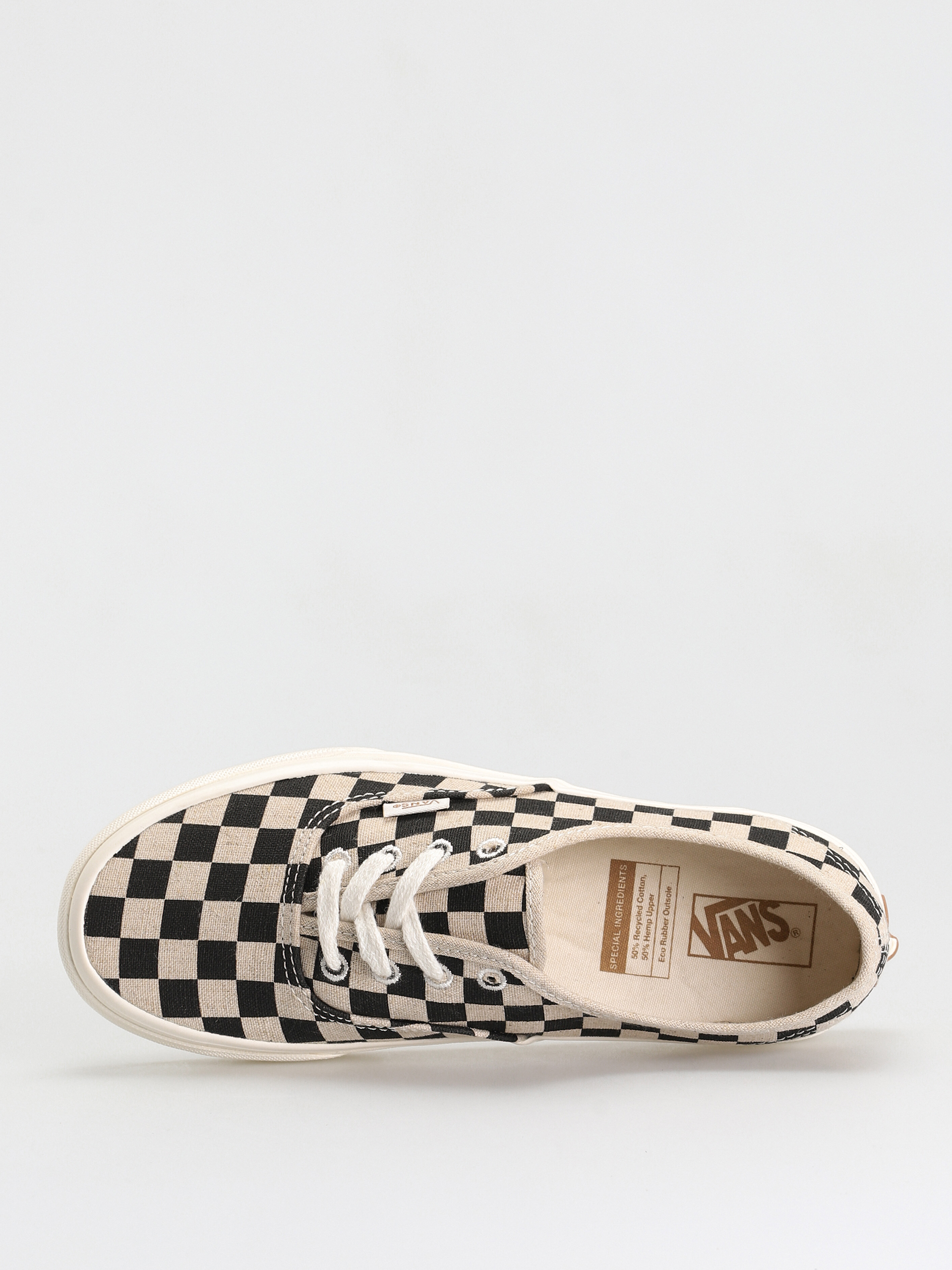 vans authentic checkerboard plimsolls in black