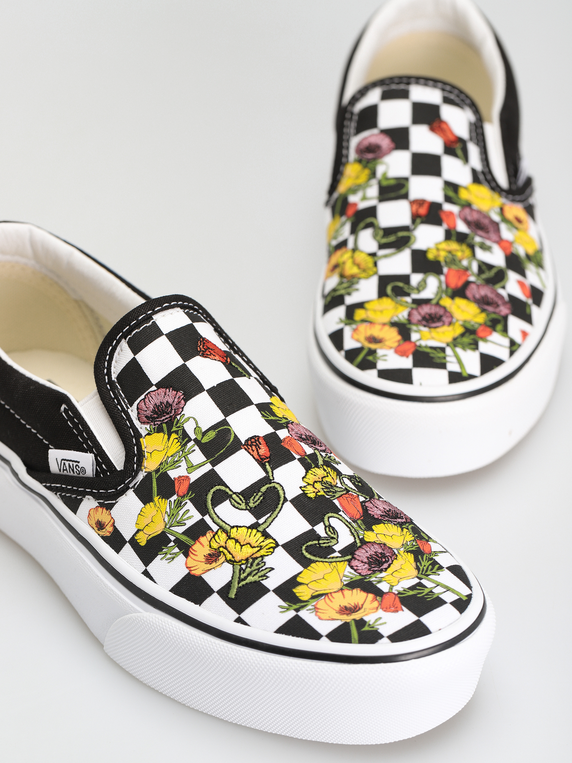 Buty Vans Classic Slip On Platform (poppy checkerboard black/multi)