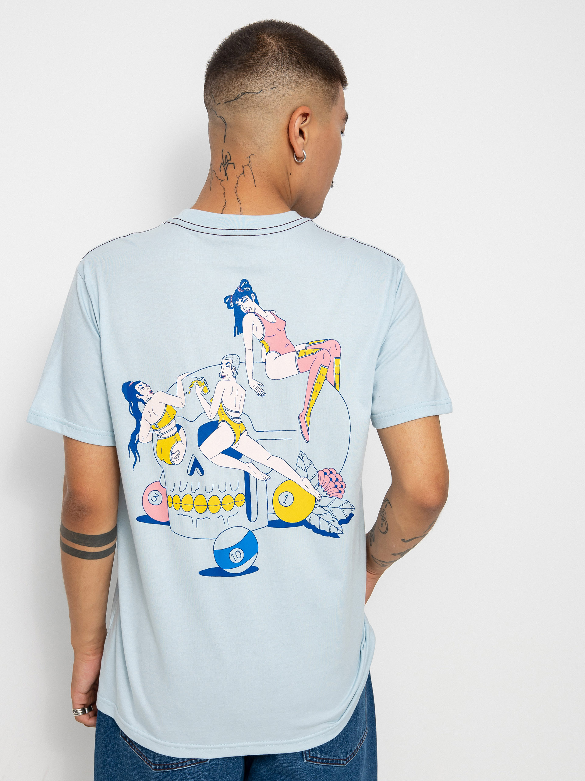 T-shirt RVCA Skull Club (sky)