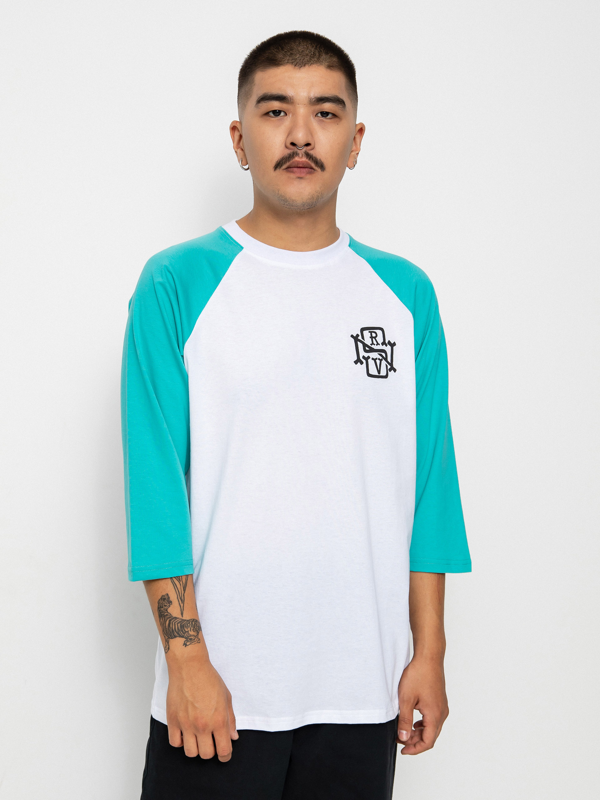 Longsleeve Nervous Initial 3/4 (white ocean)