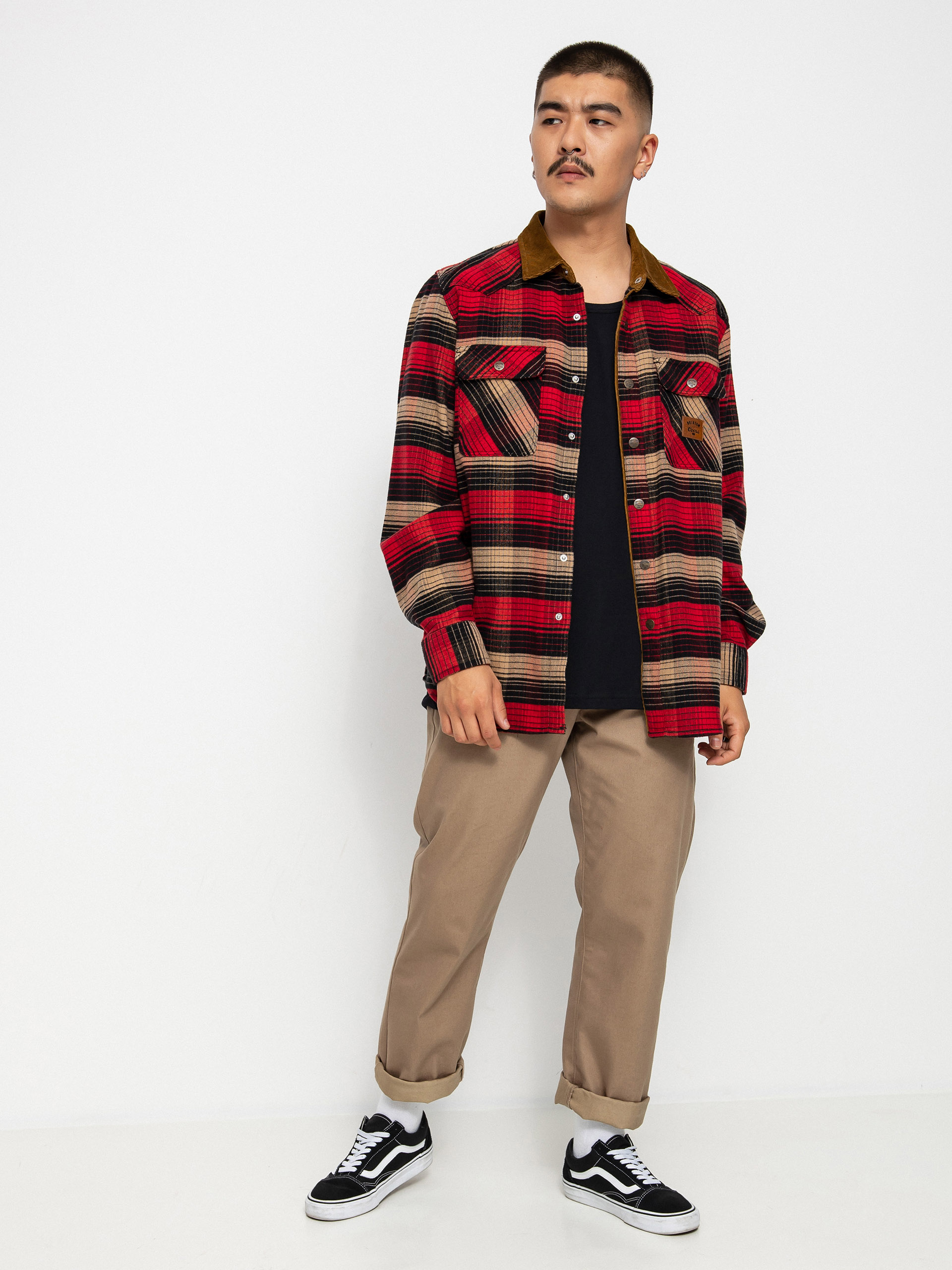 Koszula Brixton Coors Bowery Stretch Flannel Ls (banquet red/brown)