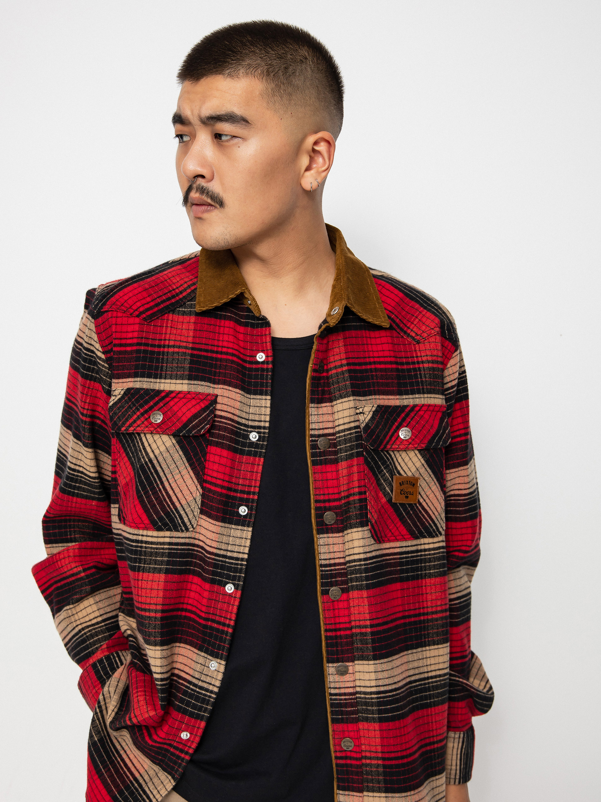 Koszula Brixton Coors Bowery Stretch Flannel Ls (banquet red/brown)