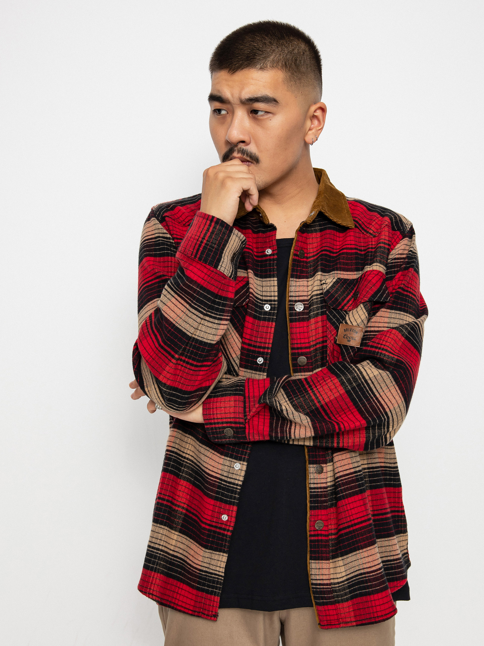 Koszula Brixton Coors Bowery Stretch Flannel Ls (banquet red/brown)