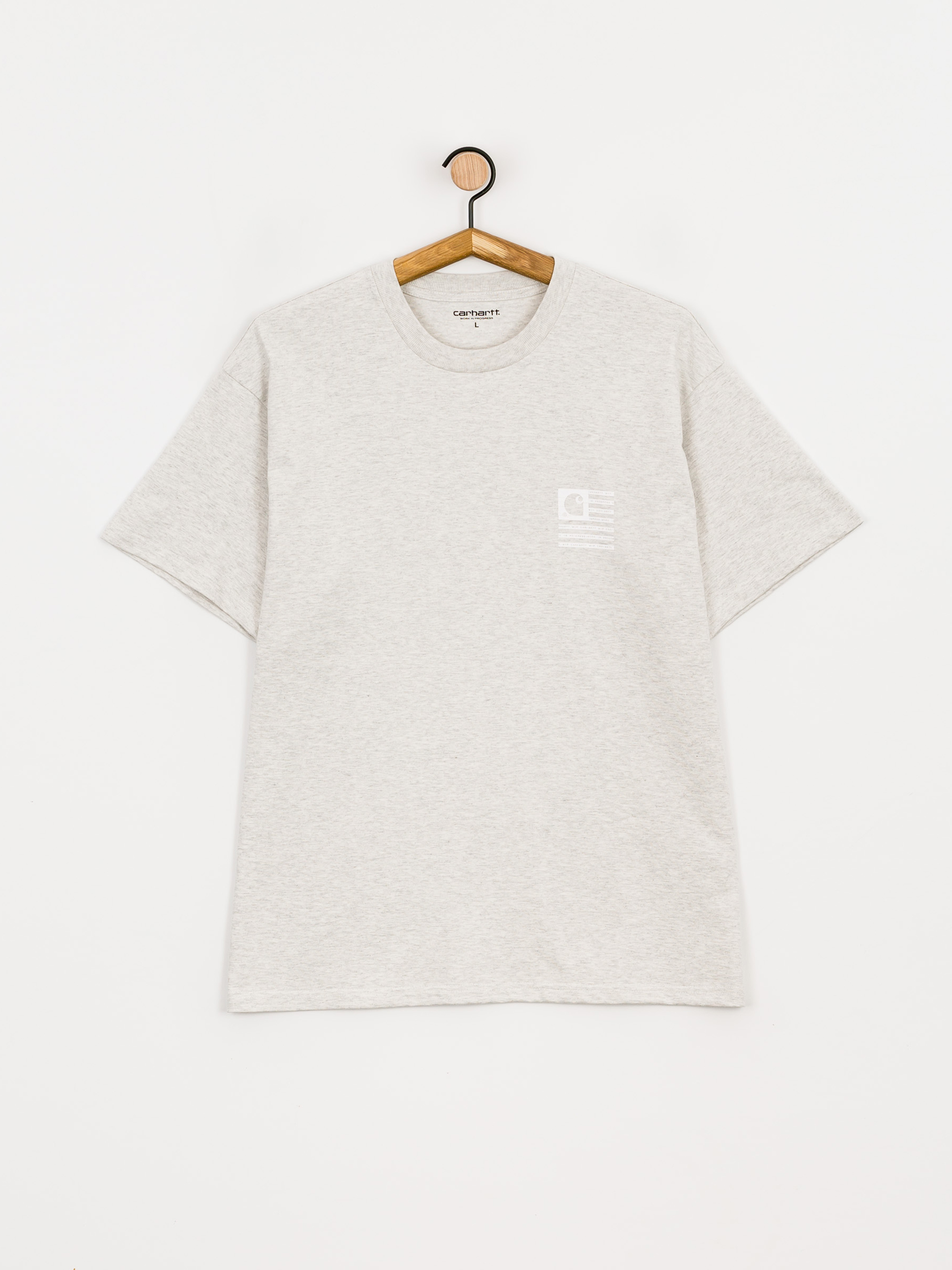T-shirt Carhartt WIP Label State Flag (ash heather/white)