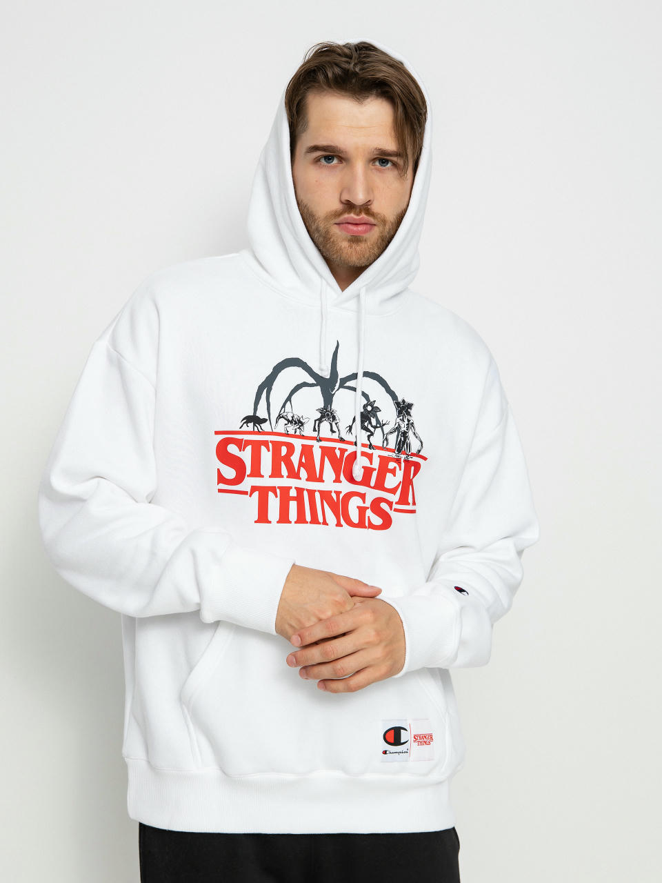 Bluza z kapturem Champion X Stranger Things Hooded Sweatshirt 217780 HD (wht)