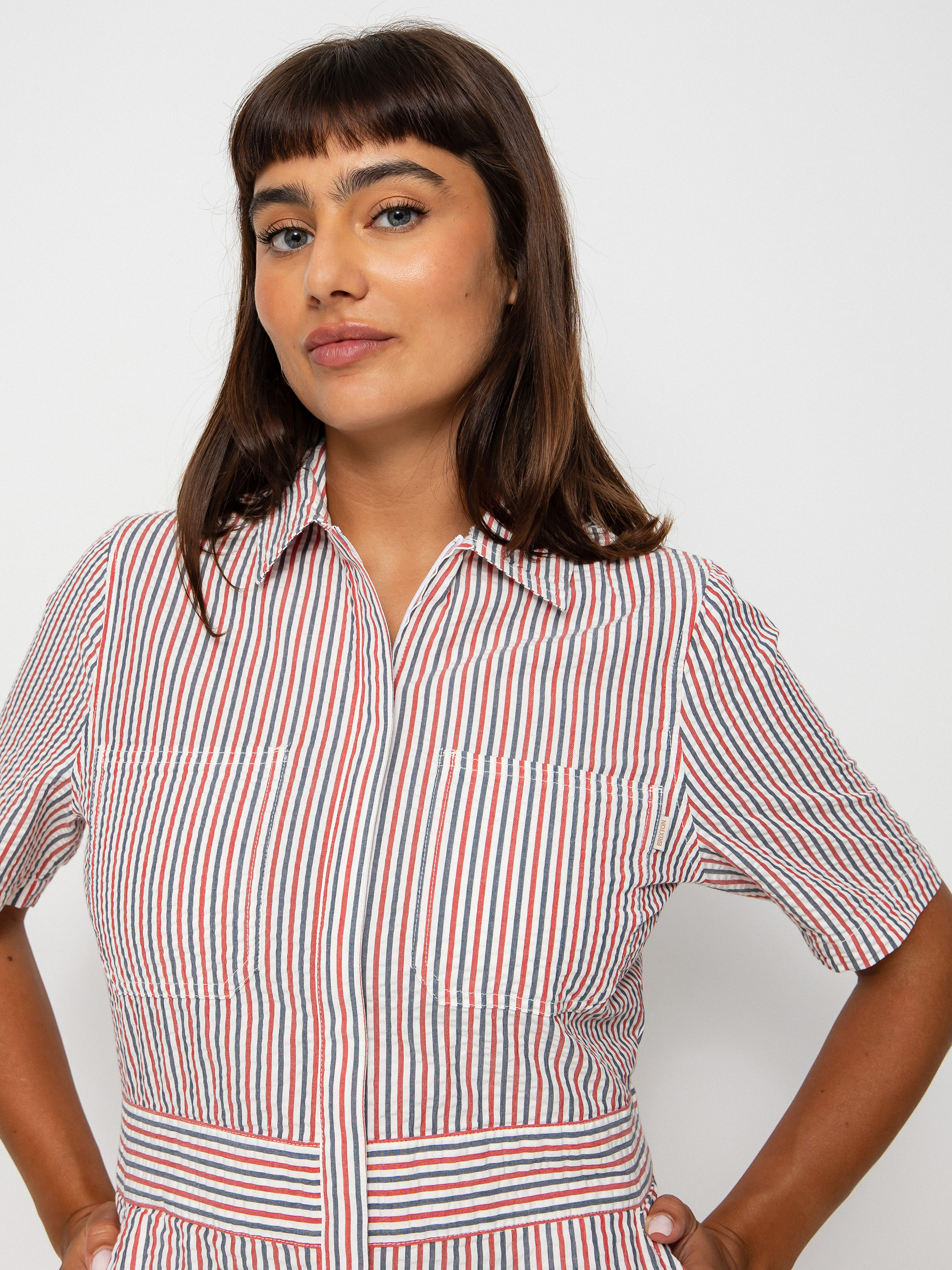 Damski Kombinezon Brixton Mersey Short Coverall (coverall stripe)