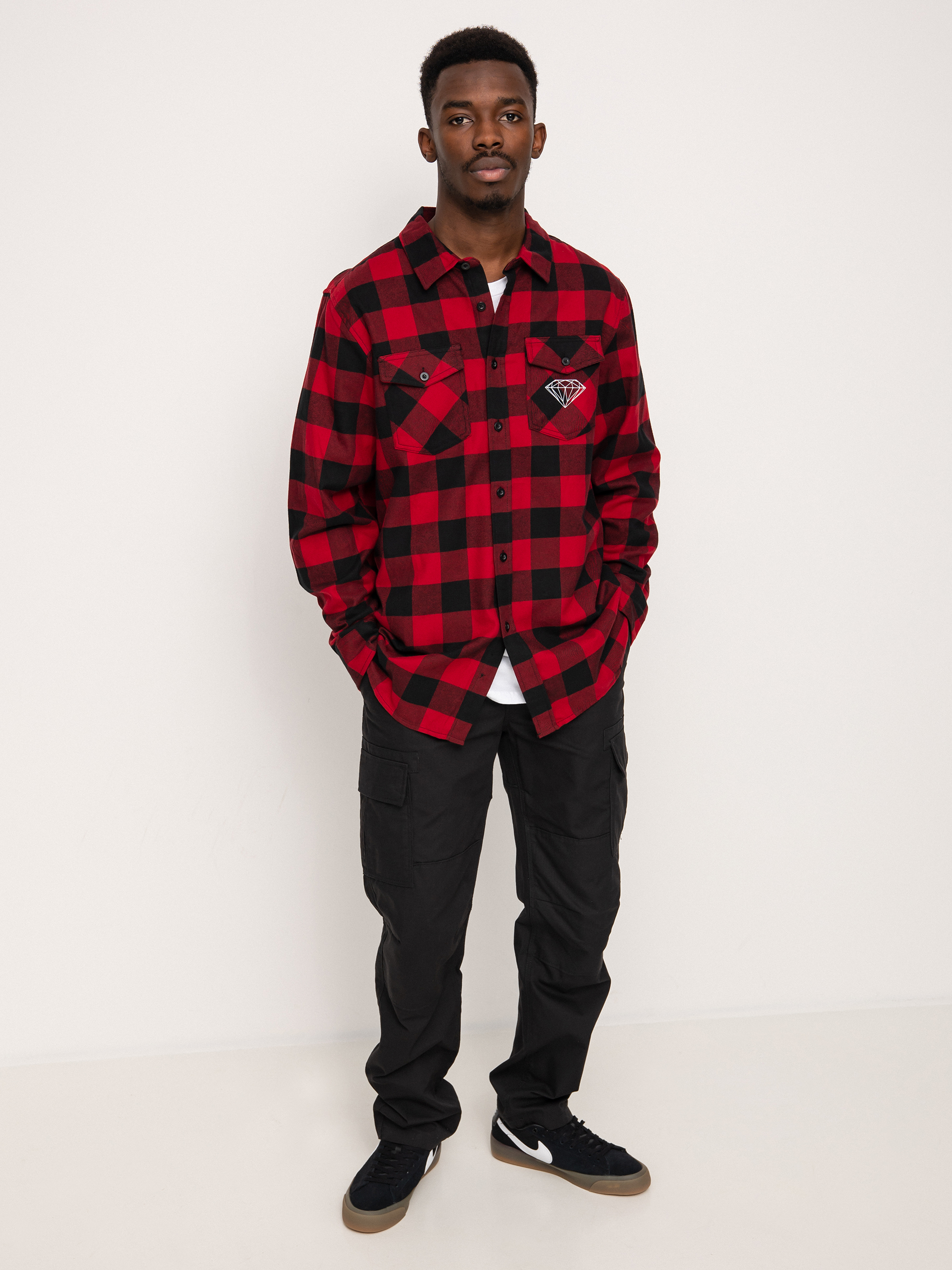 Koszula Diamond Supply Co. Dark Idol Flannel (red)