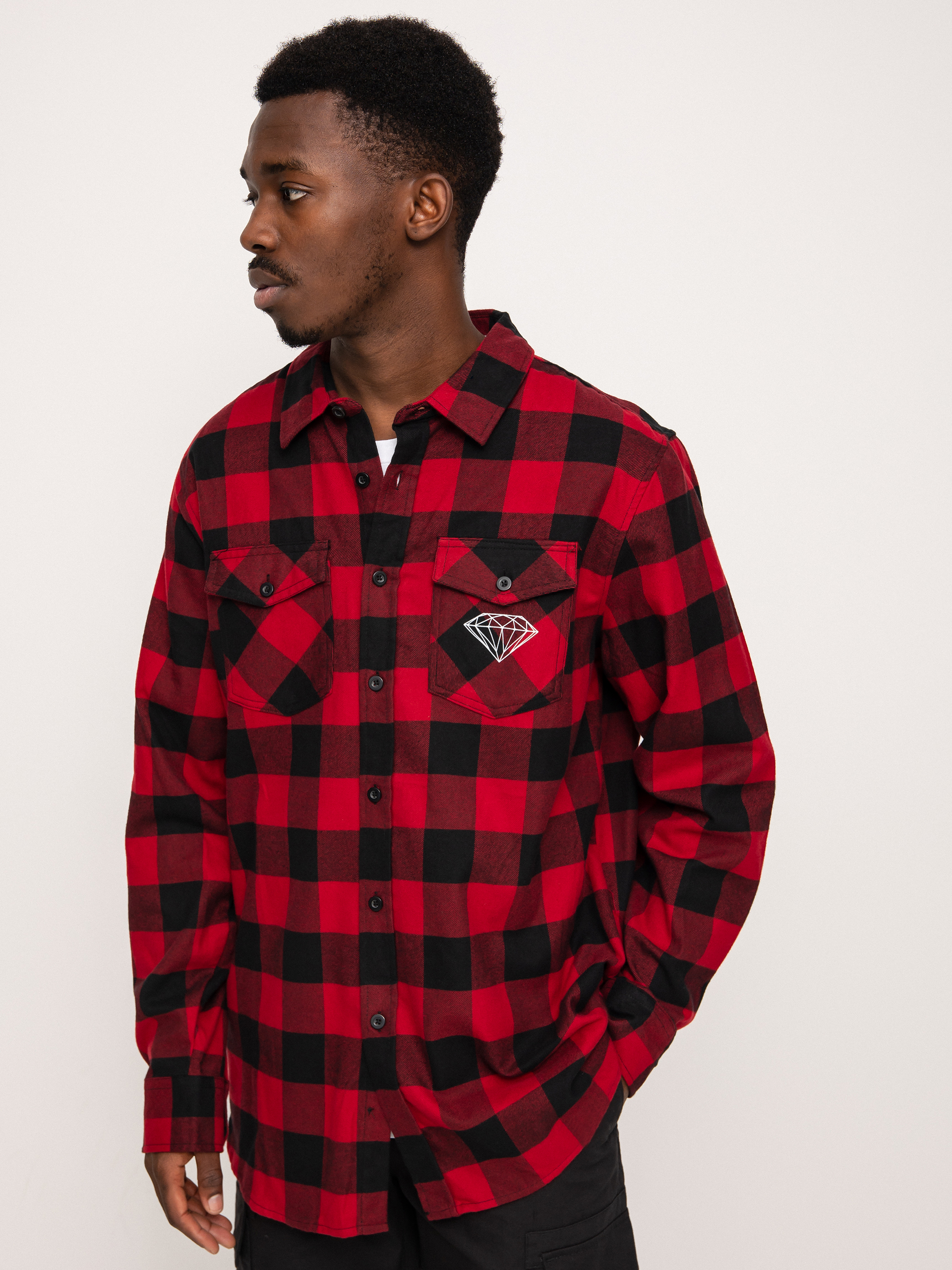 Koszula Diamond Supply Co. Dark Idol Flannel (red)