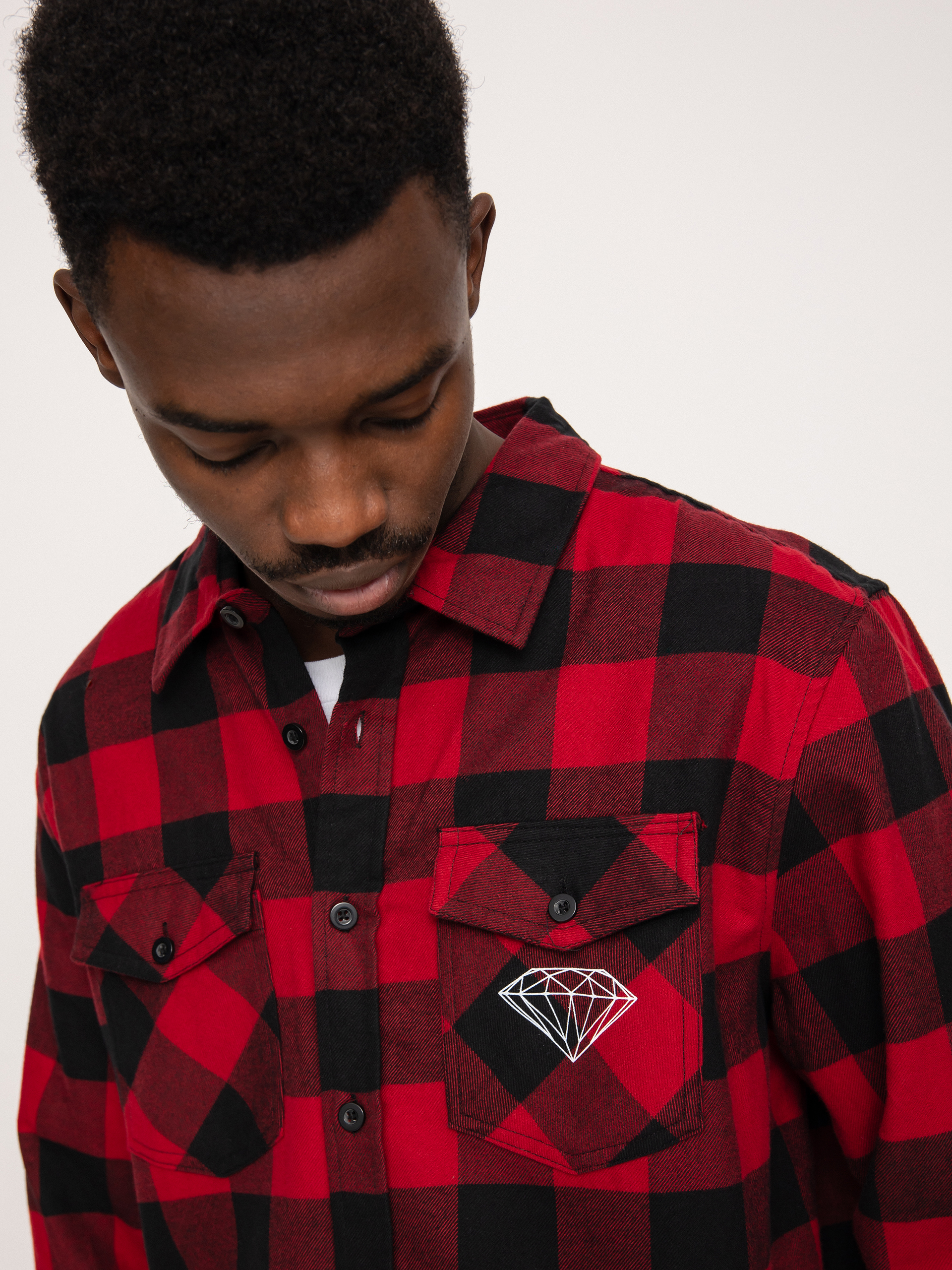 Koszula Diamond Supply Co. Dark Idol Flannel (red)