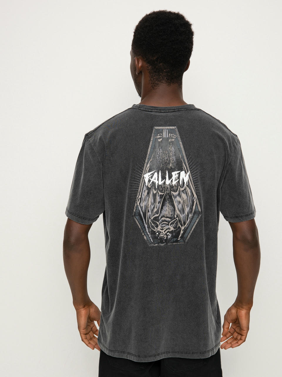 T-shirt Fallen Dead Moon (black enzymatic wash/white x elliot sloan)