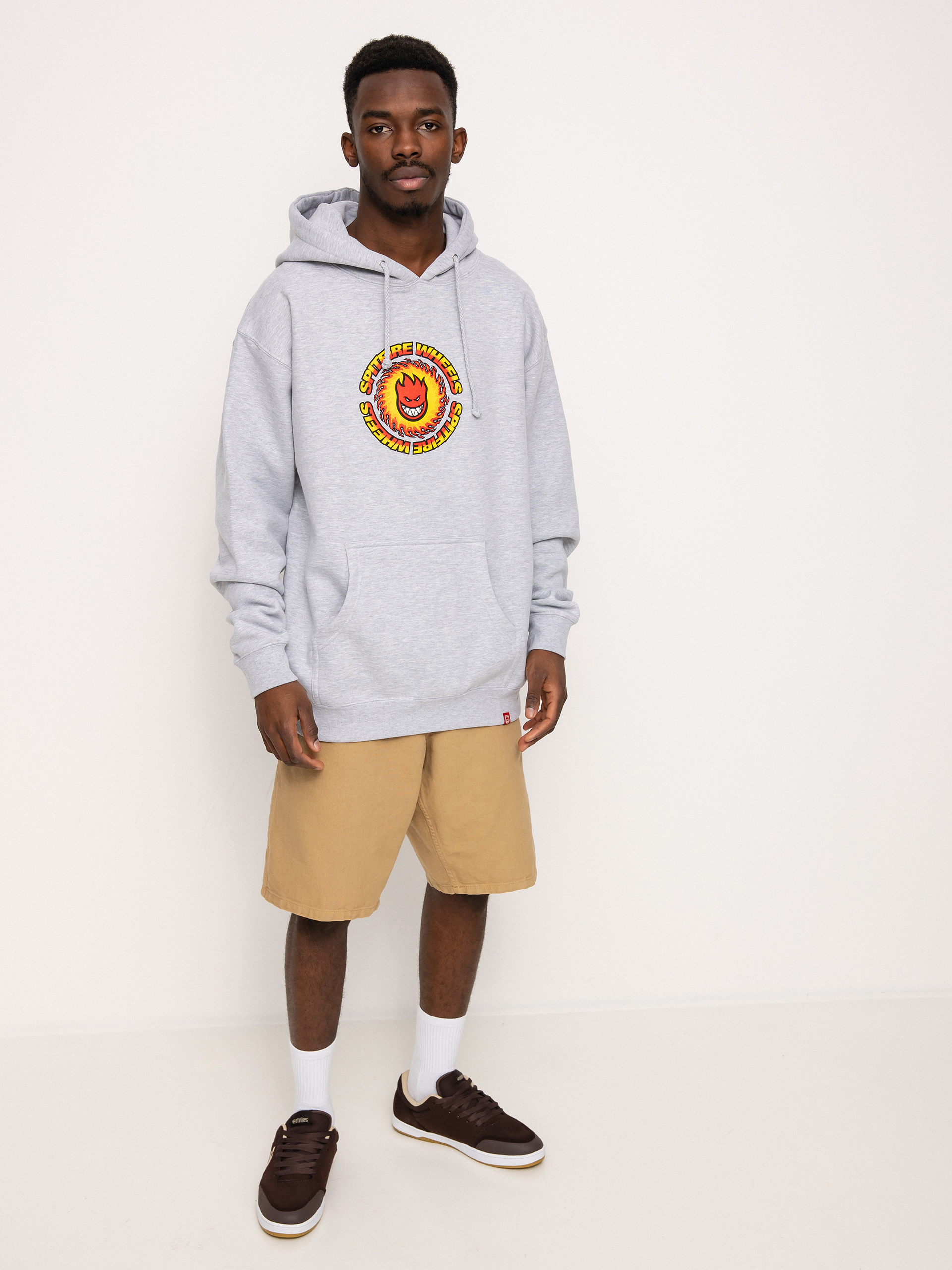 Bluza z kapturem Spitfire Og Fireball HD (grey heather)